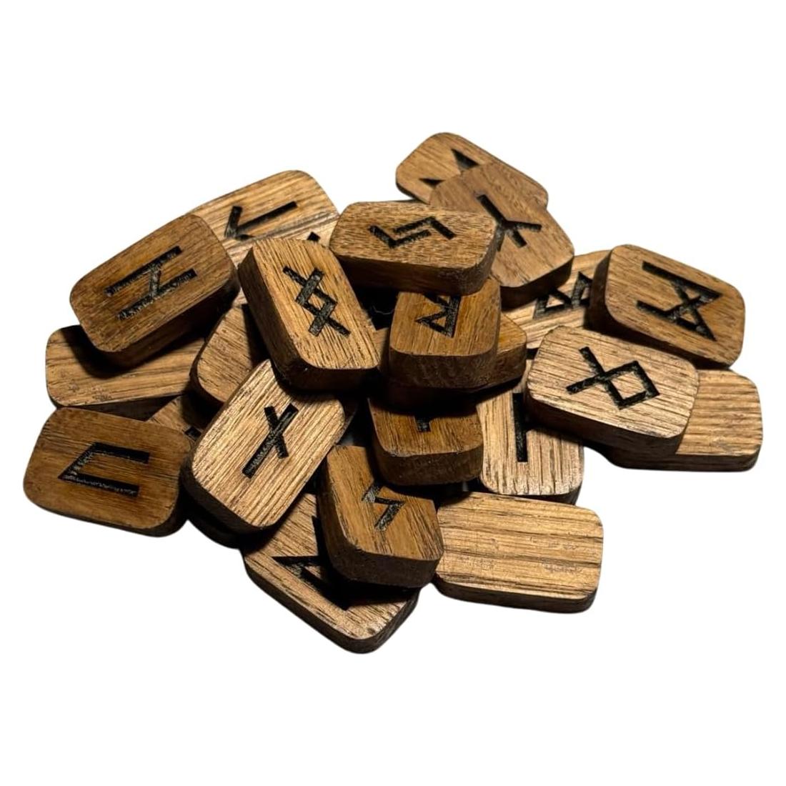 Juego de Runas Nórdicas de Madera CRAFTERIAN - 25 Piezas