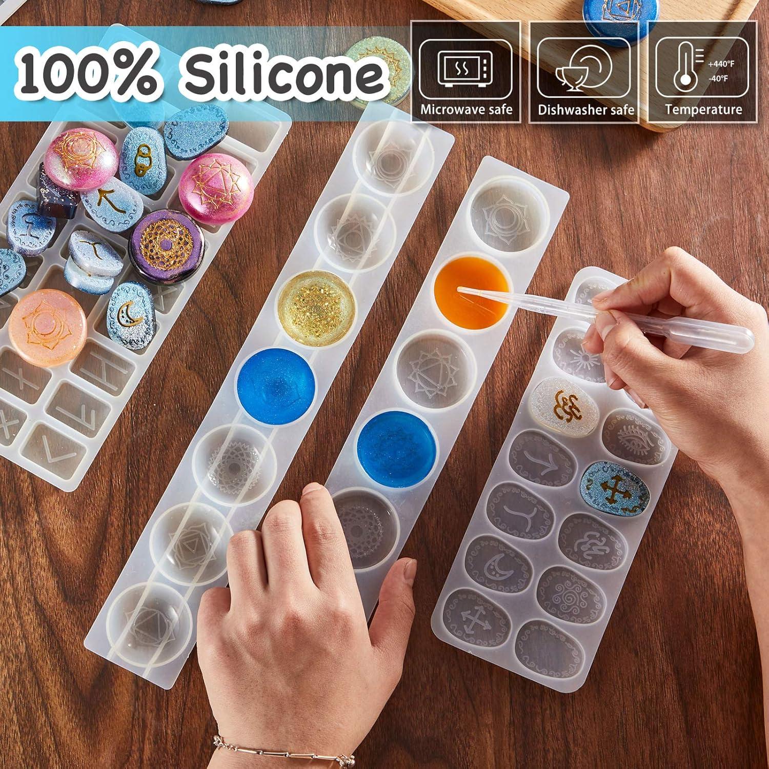 Molde de Silicona Geiserailie 7 Chakras y Runa para Resina