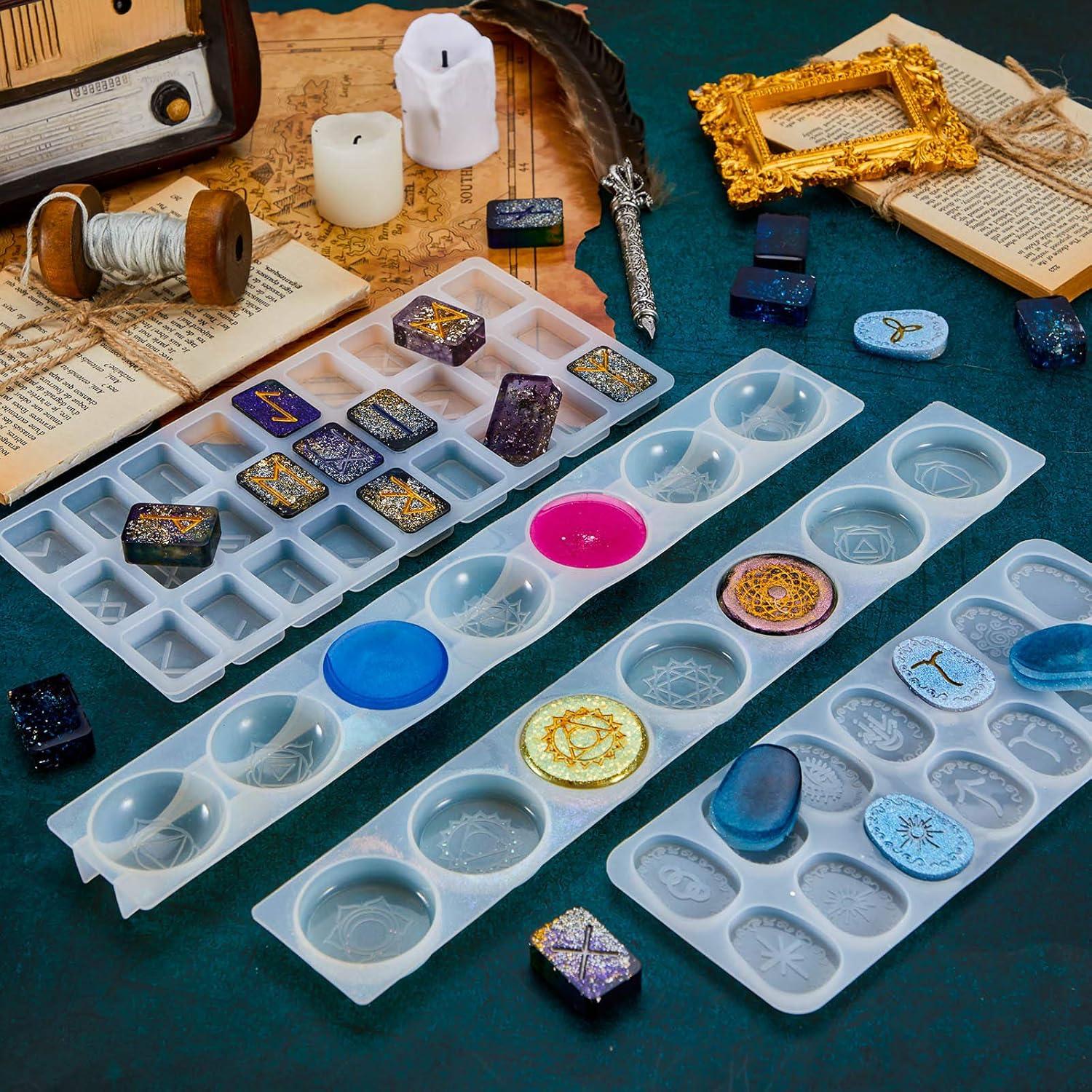 Molde de Silicona Geiserailie 7 Chakras y Runa para Resina