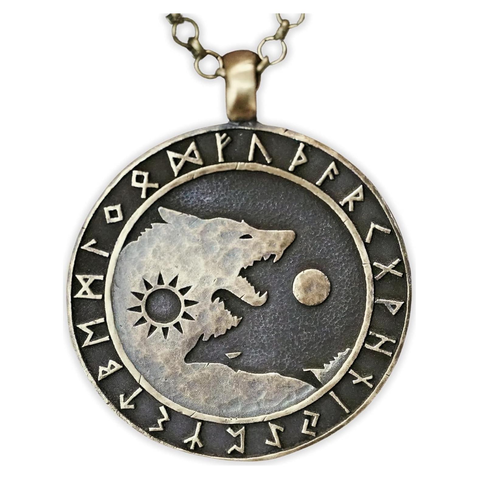 Collar Yin Yang Vikinga de Latón para Hombres 55.88 cm