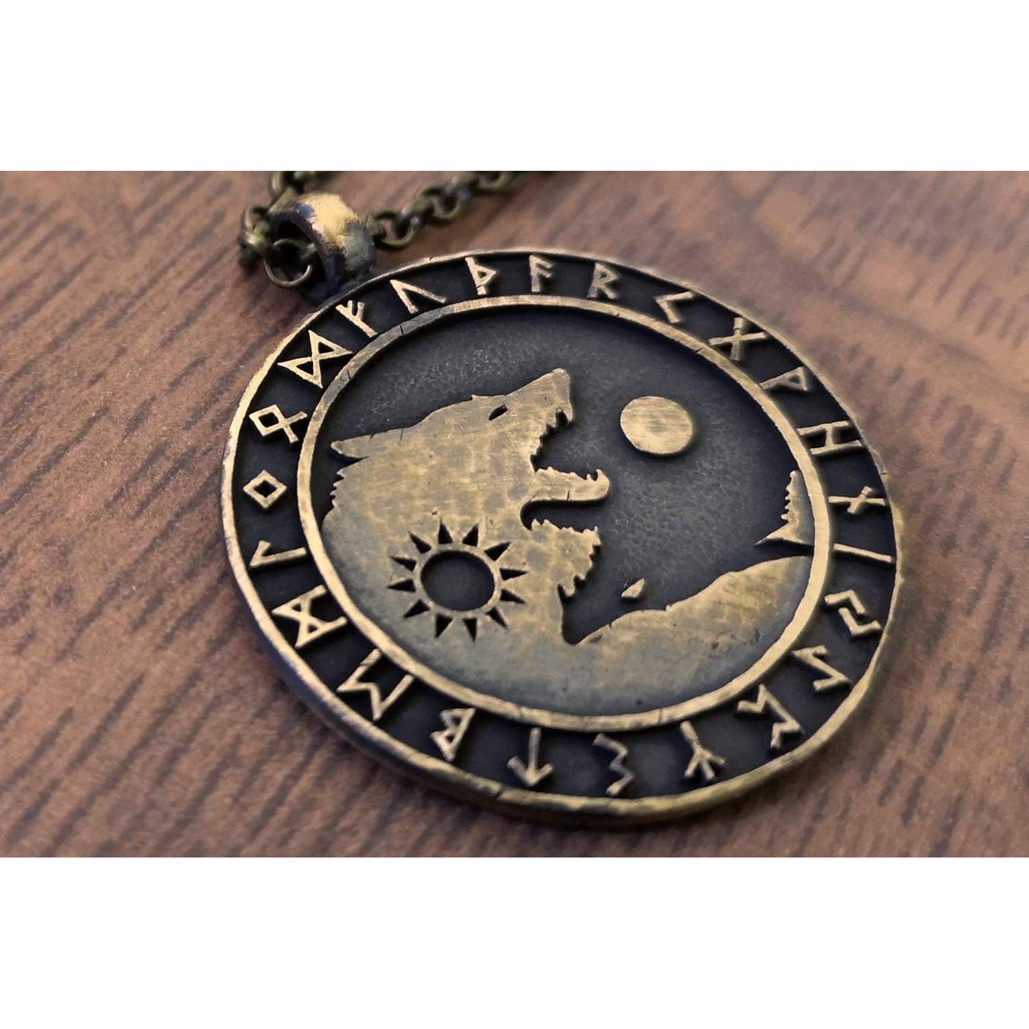 Collar Yin Yang Vikinga de Latón para Hombres 55.88 cm