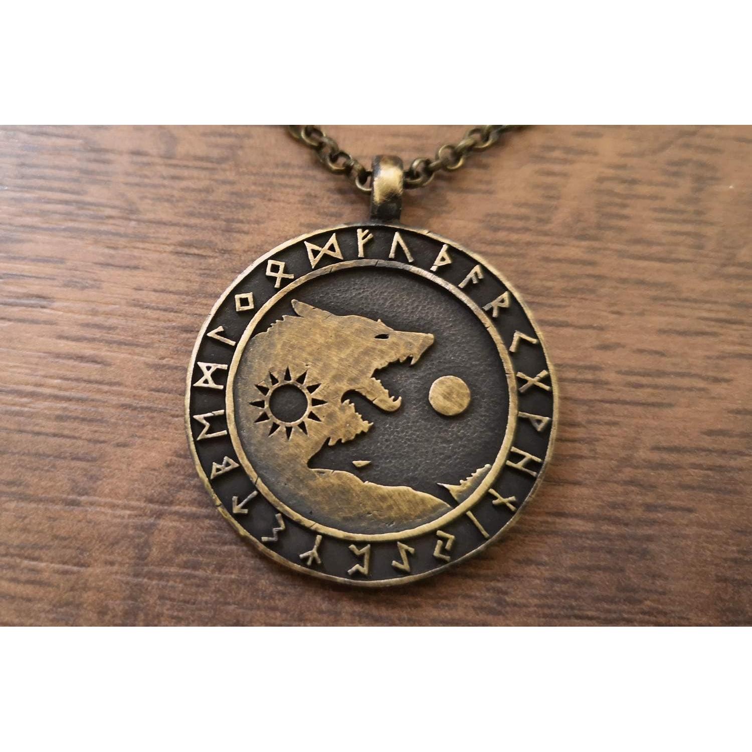 Collar Yin Yang Vikinga de Latón para Hombres 55.88 cm