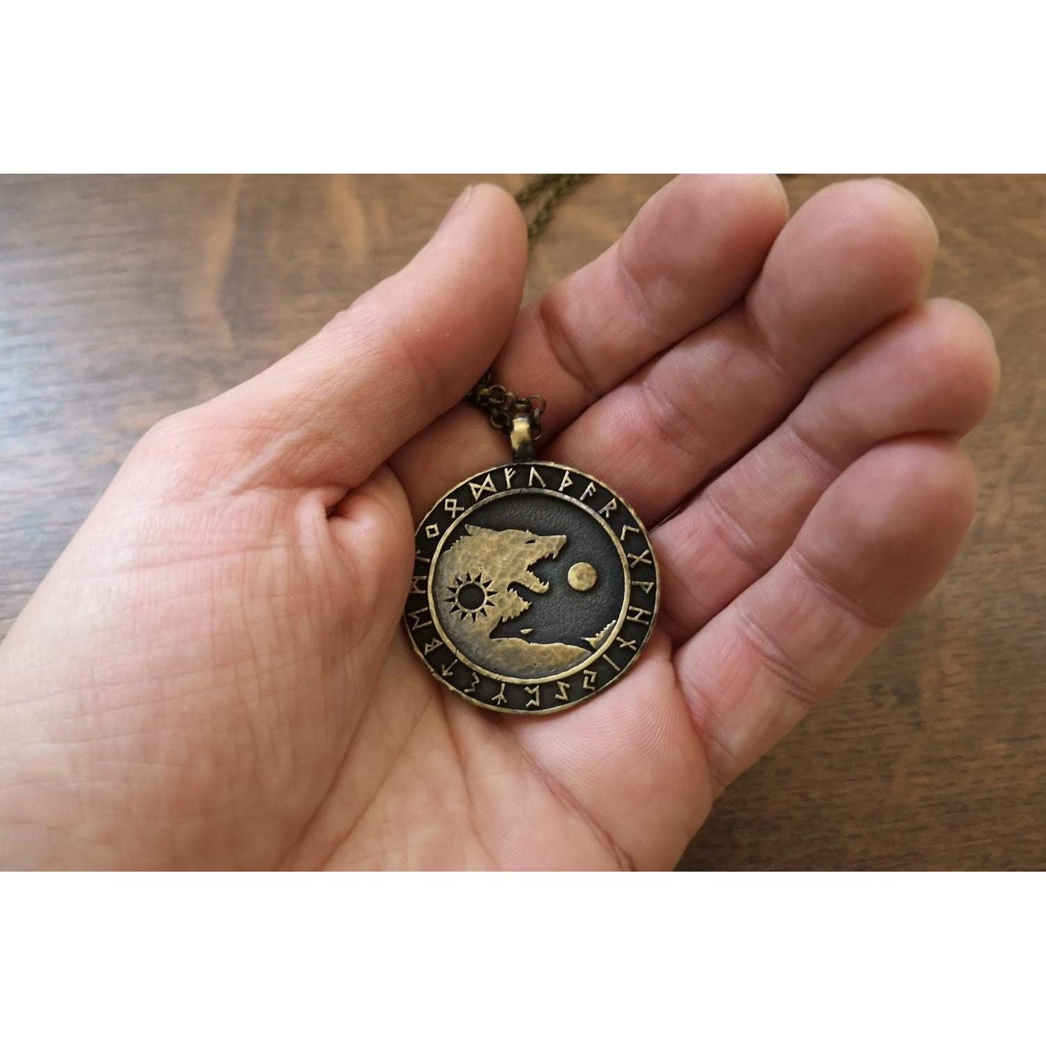 Collar Yin Yang Vikinga de Latón para Hombres 55.88 cm