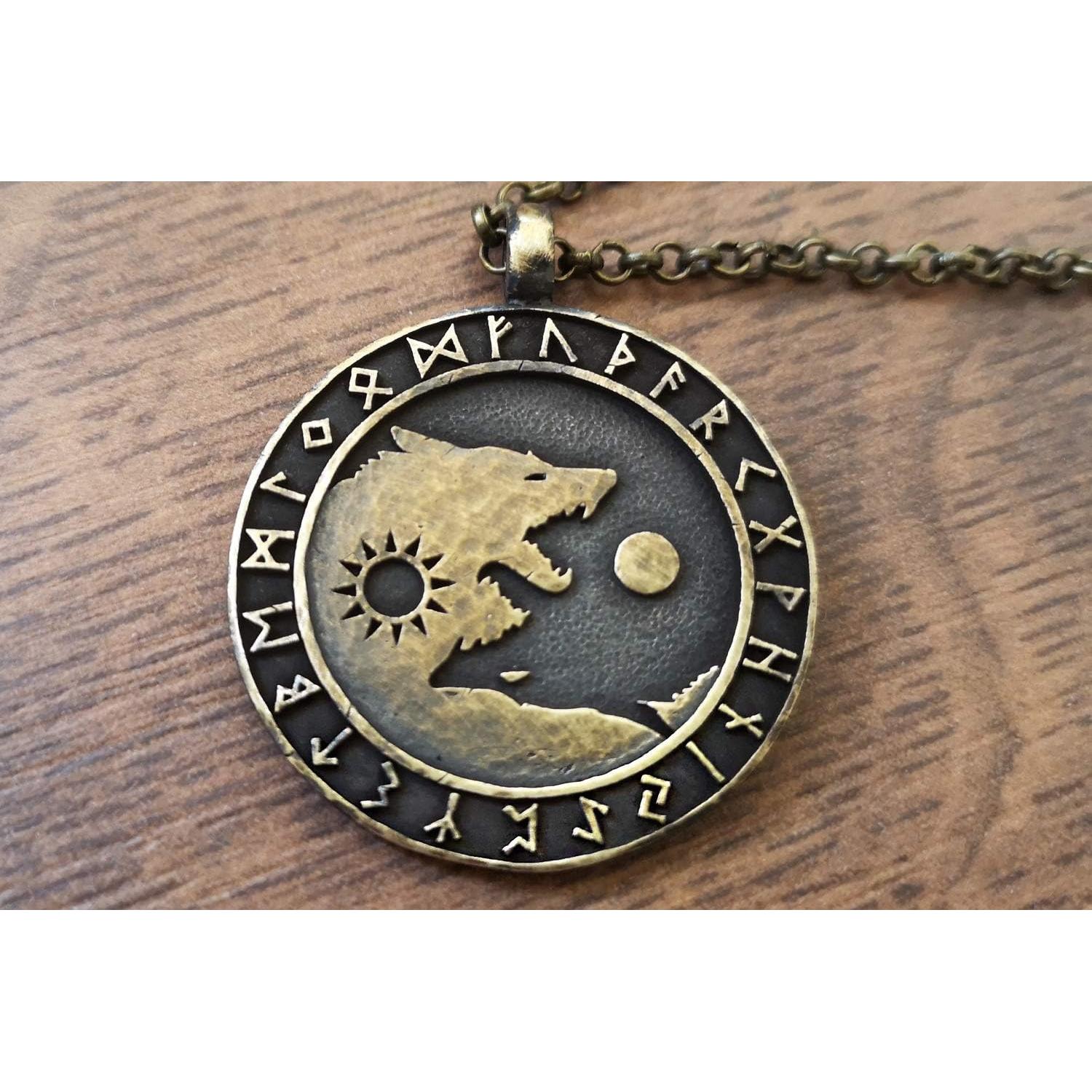 Collar Yin Yang Vikinga de Latón para Hombres 55.88 cm