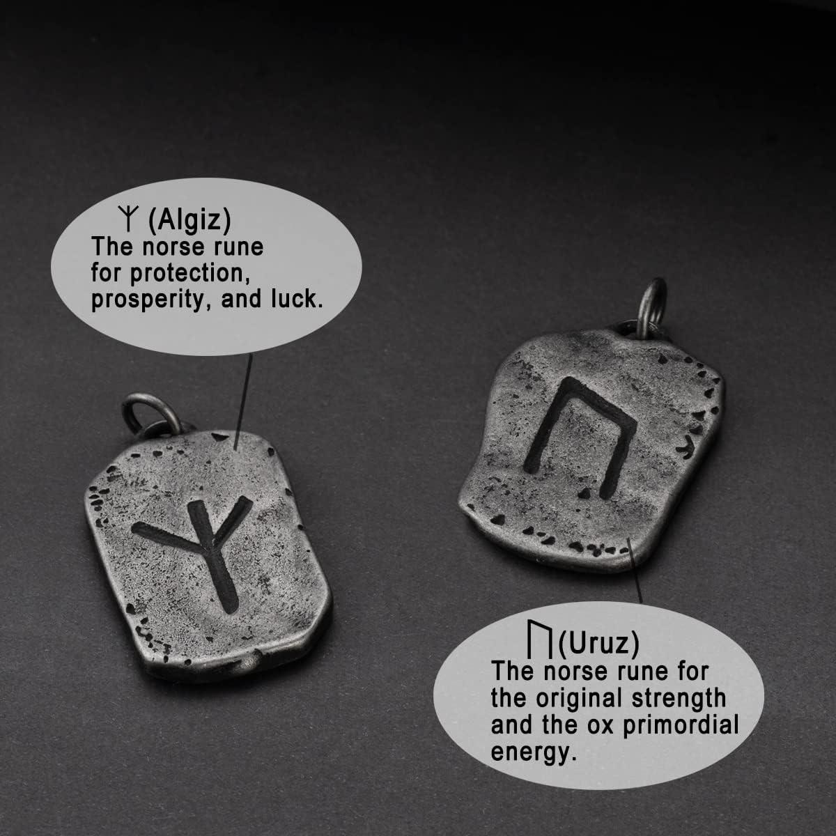 Collar Rúnico Vikingo ConfedeJewelry Acero Inoxidable Fuerza