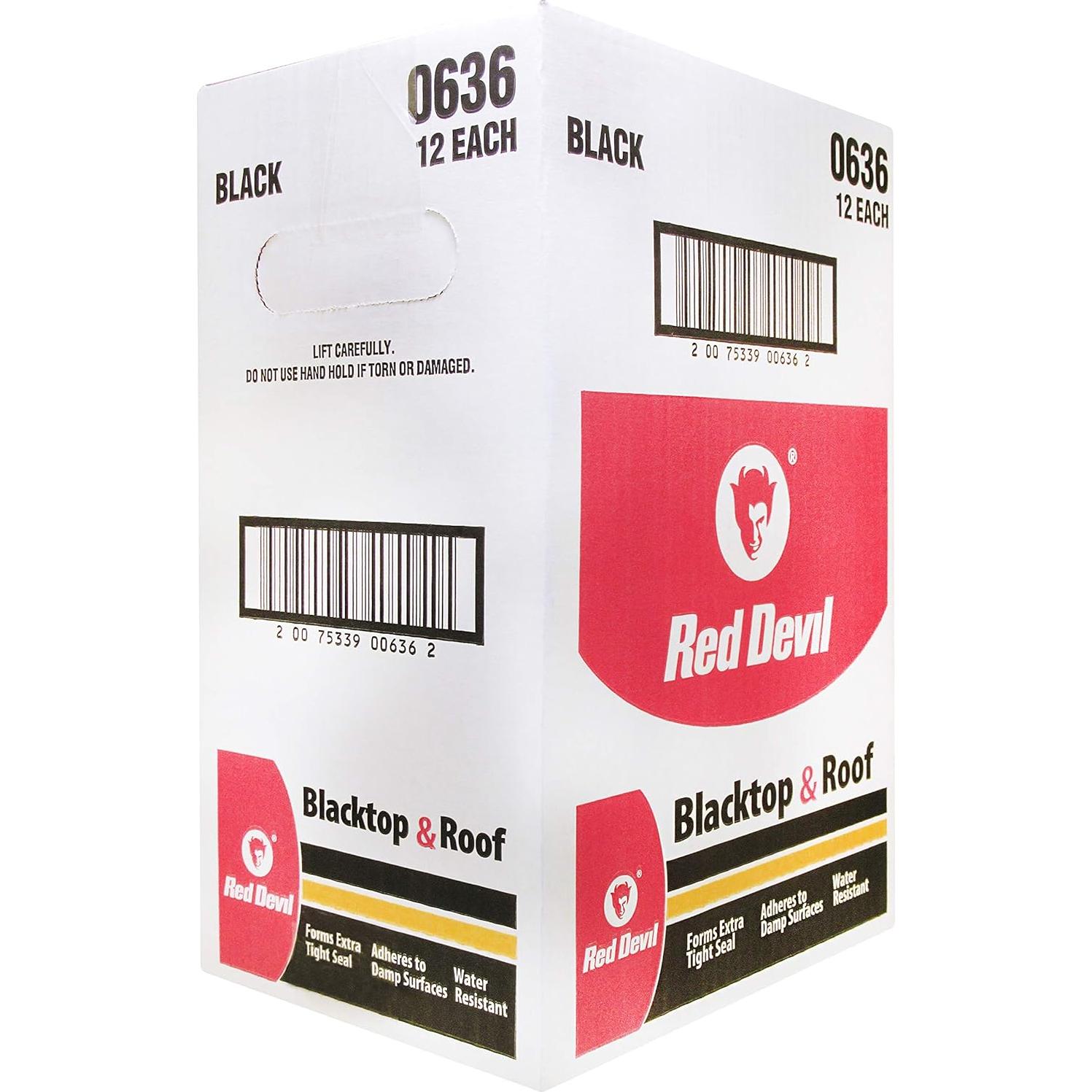 Sellador de Asfalto Red Devil 063612 Negro 299.8 ml Paquete de 12