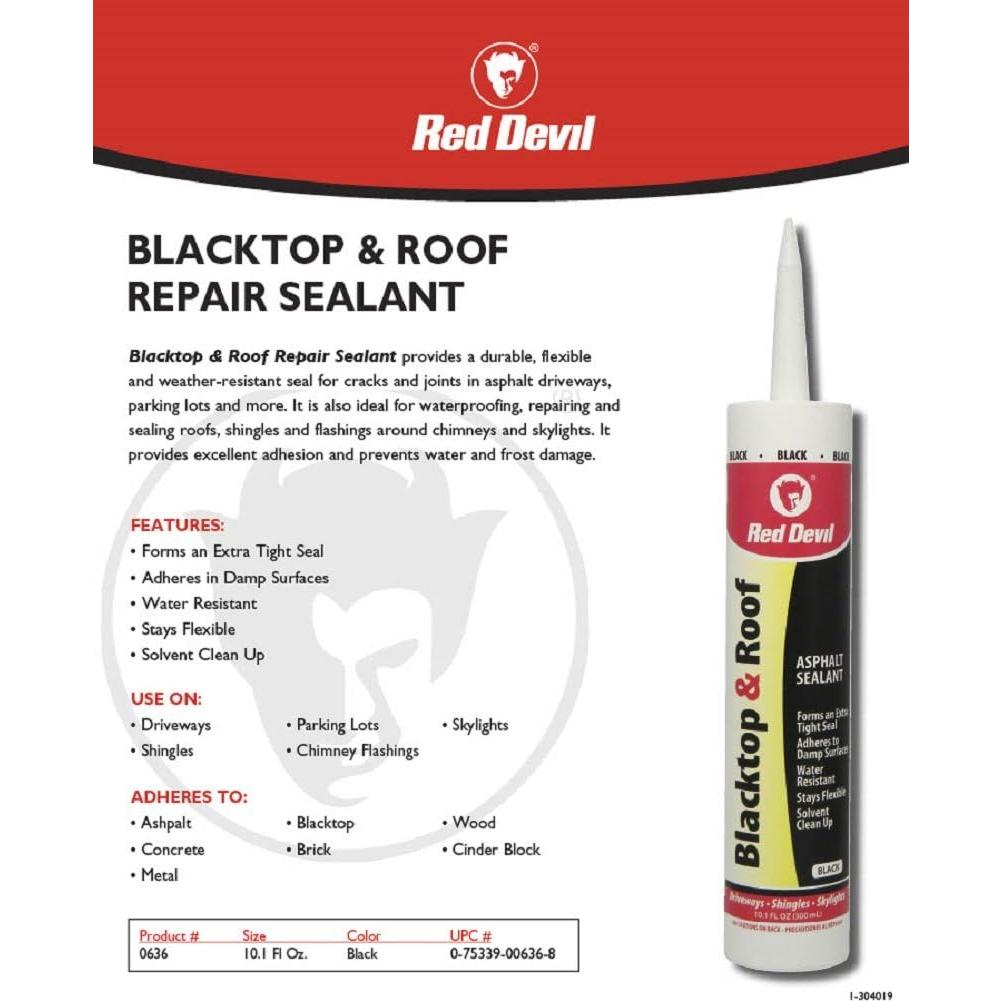 Sellador de Asfalto Red Devil 063612 Negro 299.8 ml Paquete de 12