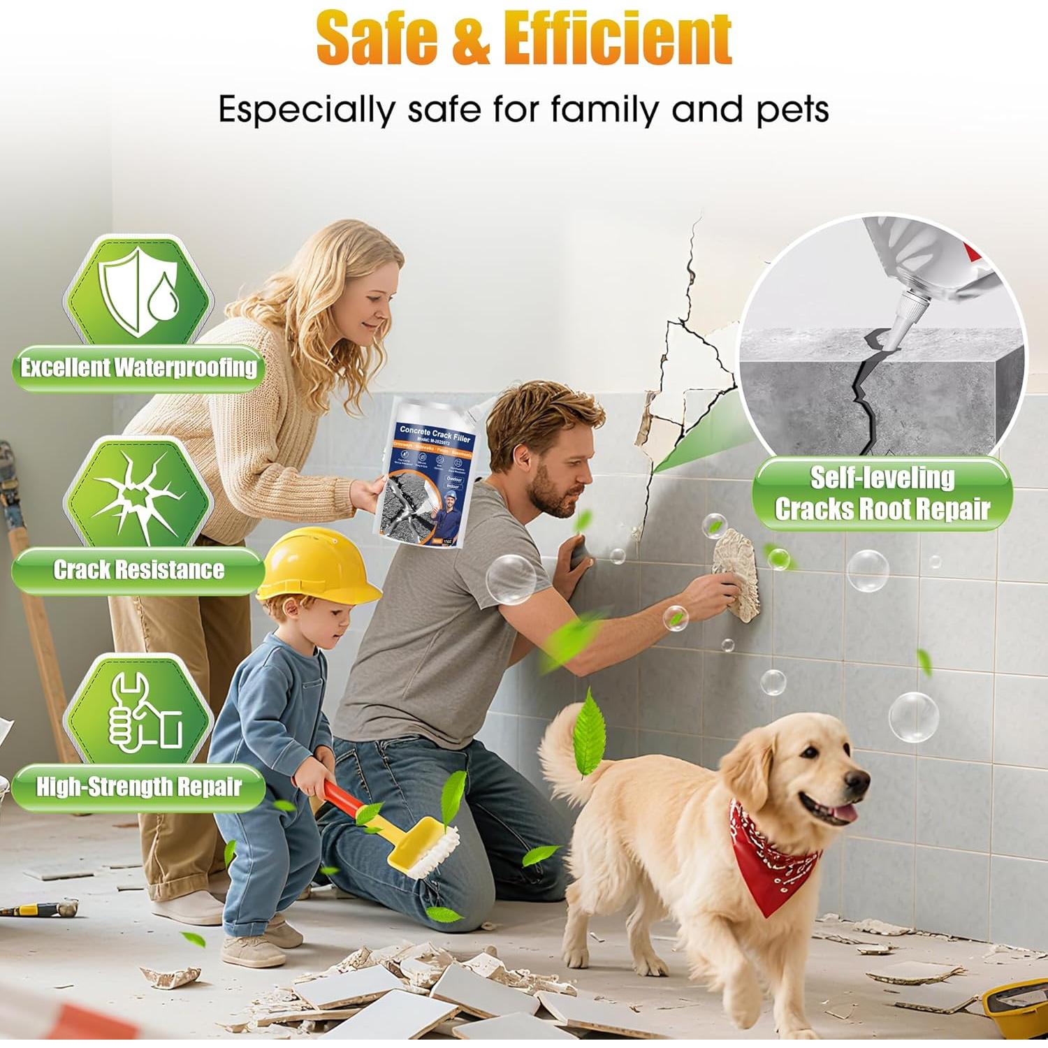 Relleno de Grietas de Concreto MOSAMNI 0.5KG Autonivelante