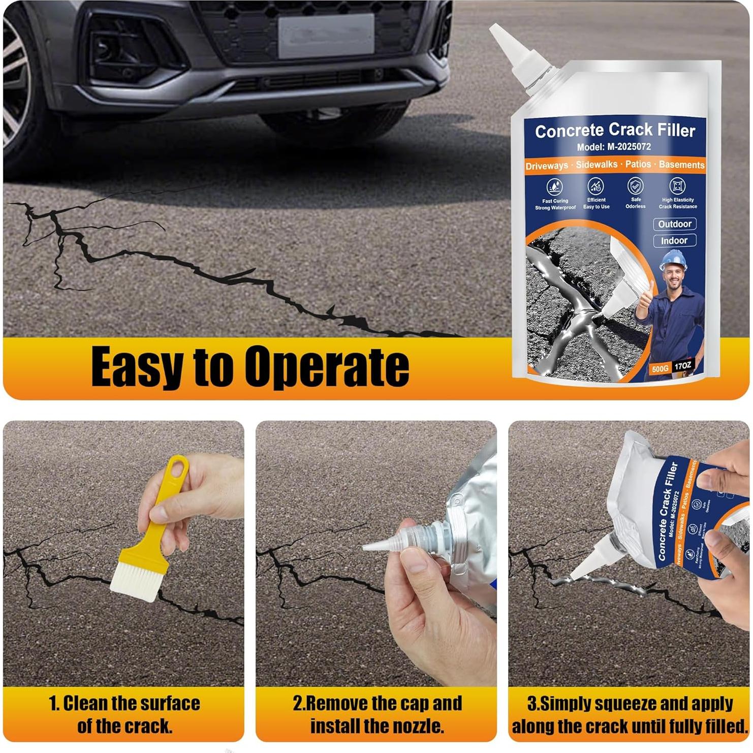 Relleno de Grietas de Concreto MOSAMNI 0.5KG Autonivelante