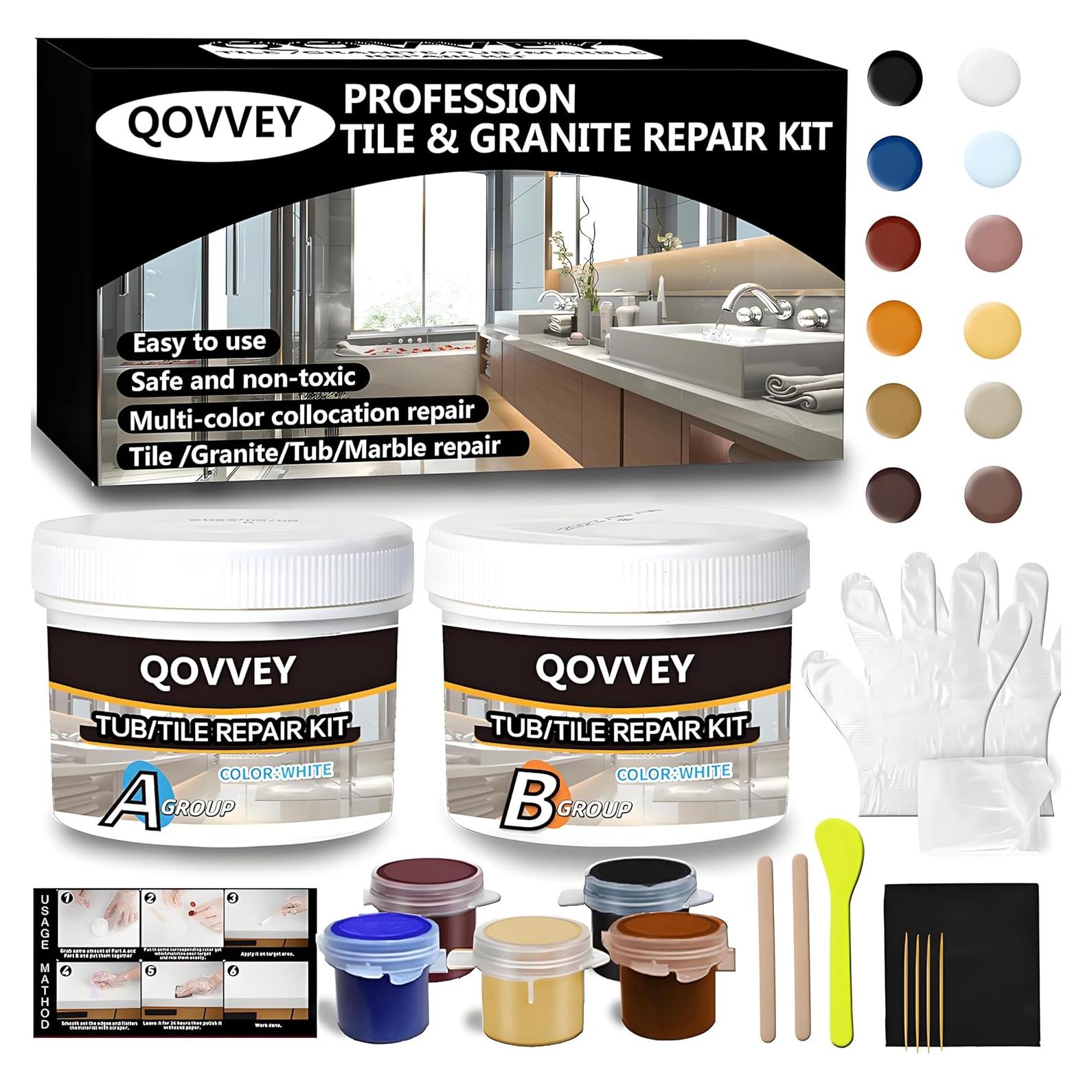 Kit de Reparación de Azulejos y Granito QOVVEY 4 oz Multicolor