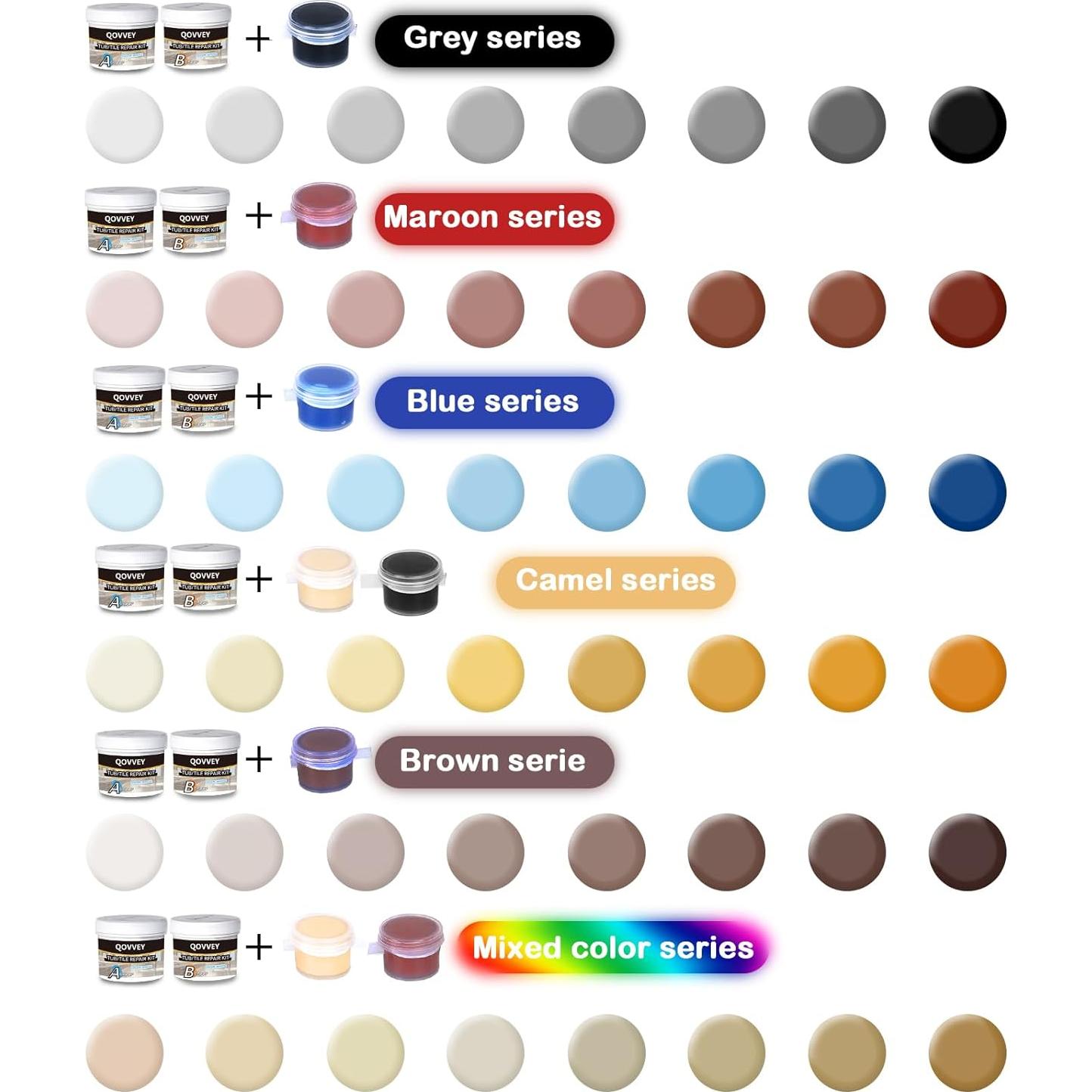 Kit de Reparación de Azulejos y Granito QOVVEY 4 oz Multicolor