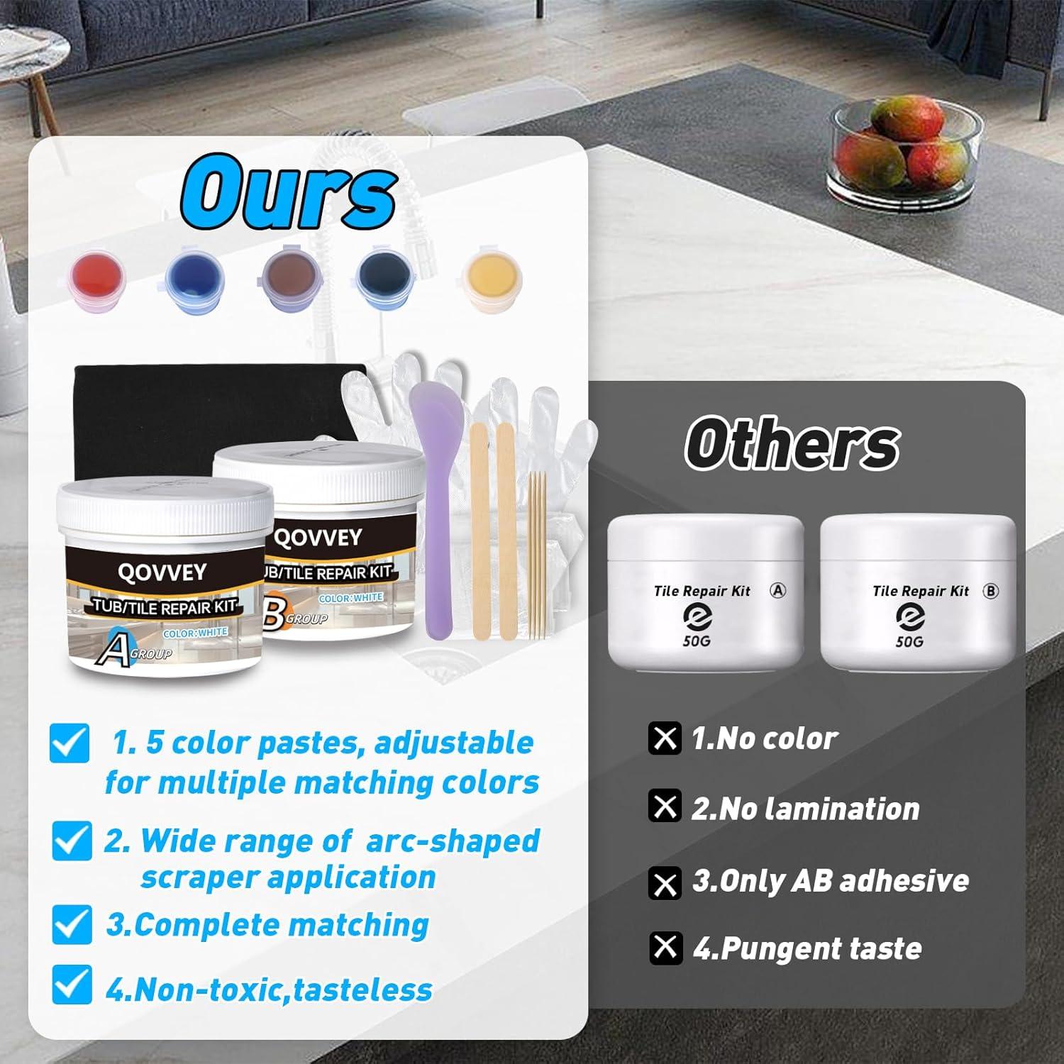 Kit de Reparación de Azulejos y Granito QOVVEY 4 oz Multicolor