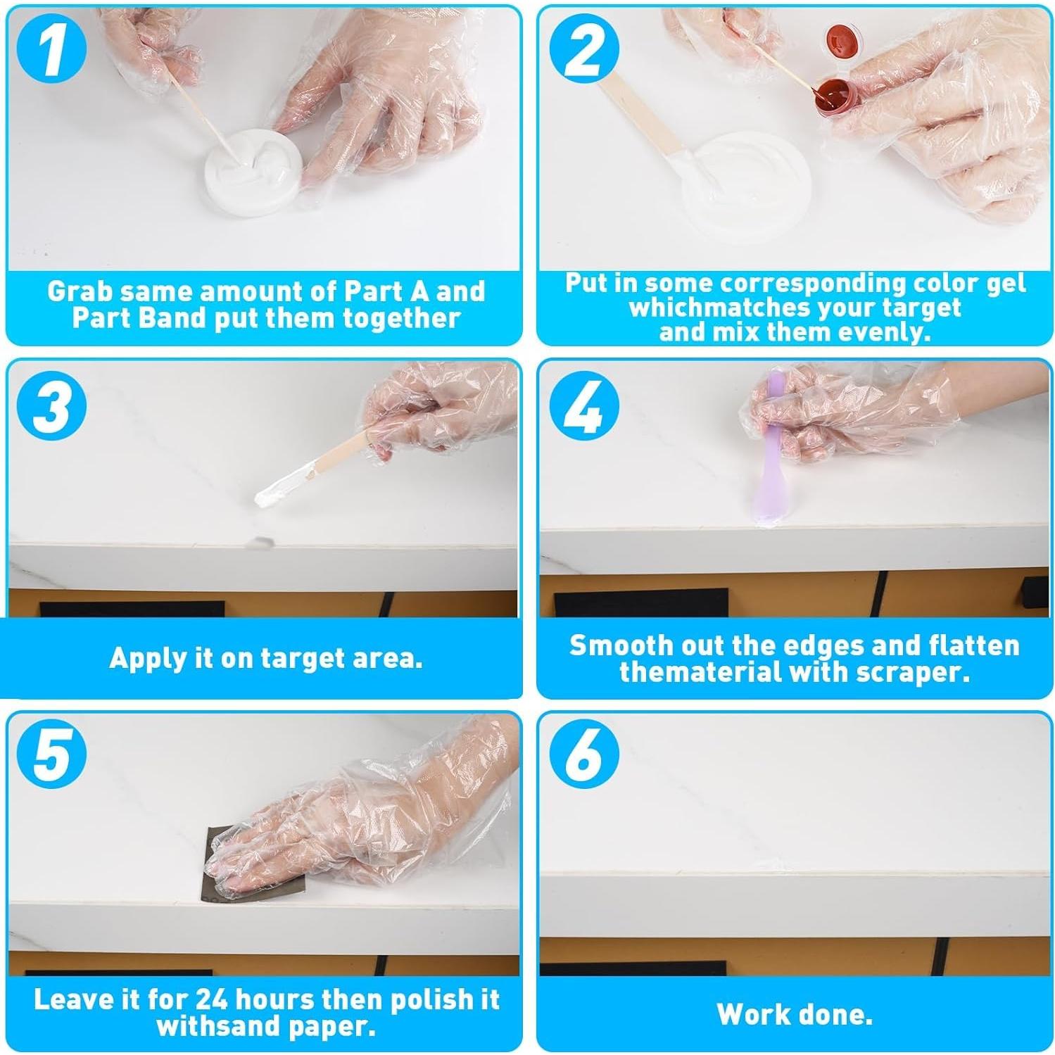 Kit de Reparación de Azulejos y Granito QOVVEY 4 oz Multicolor