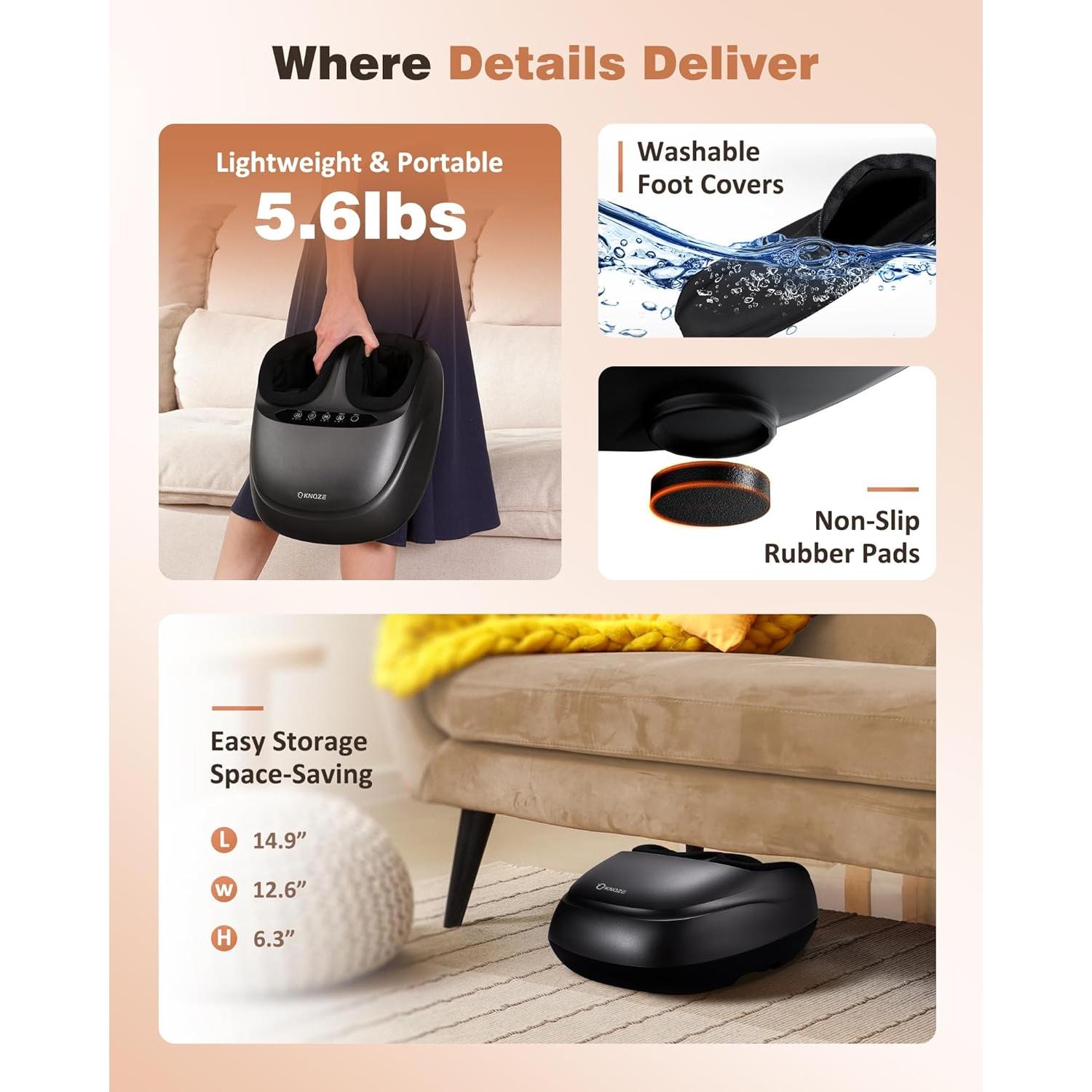 Masajeador de Pies KNQZE KF7 con Calor y Control Remoto