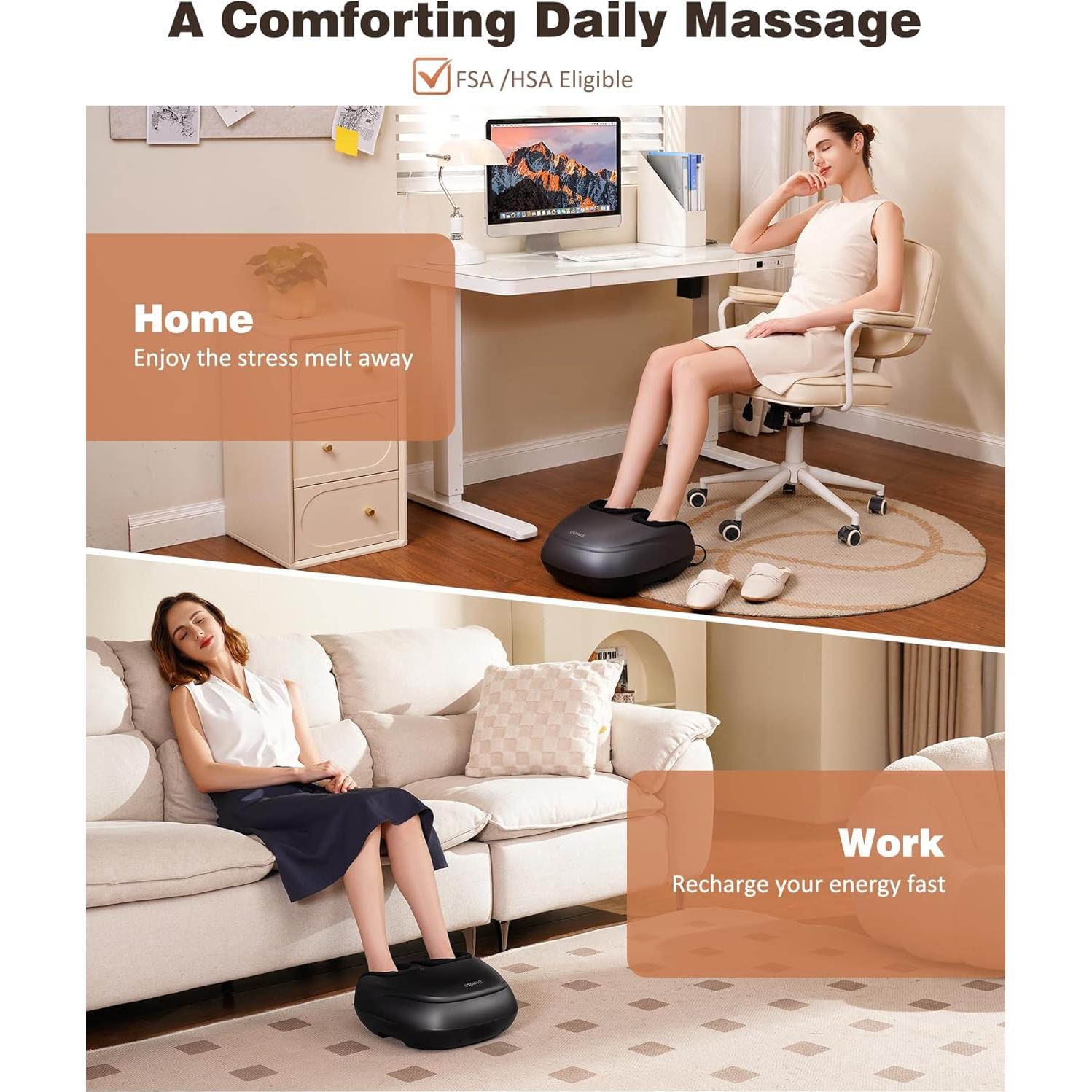 Masajeador de Pies KNQZE KF7 con Calor y Control Remoto