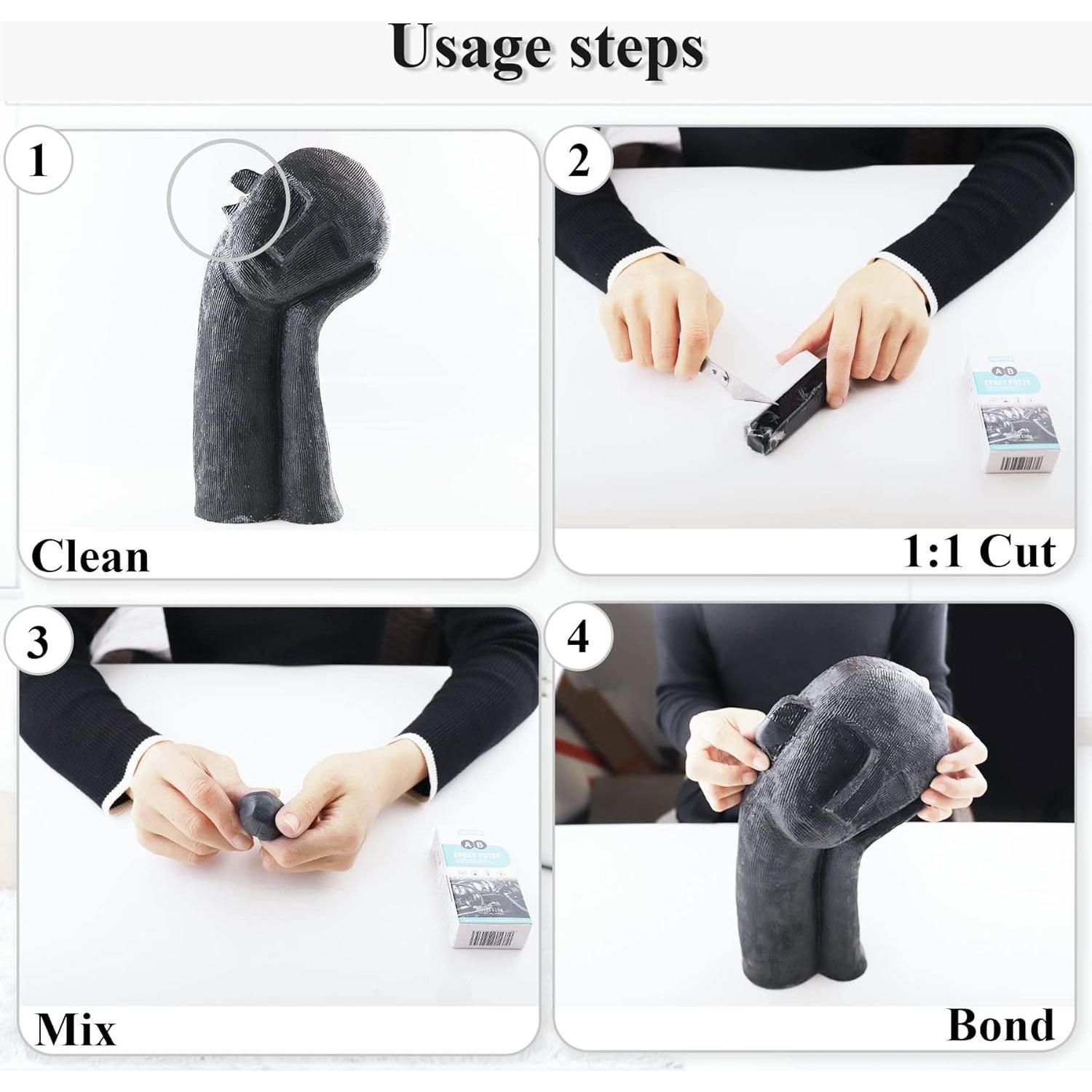 Masilla Epóxica VIKEYTIM 120g Negra, Rápida y Resistente al Agua