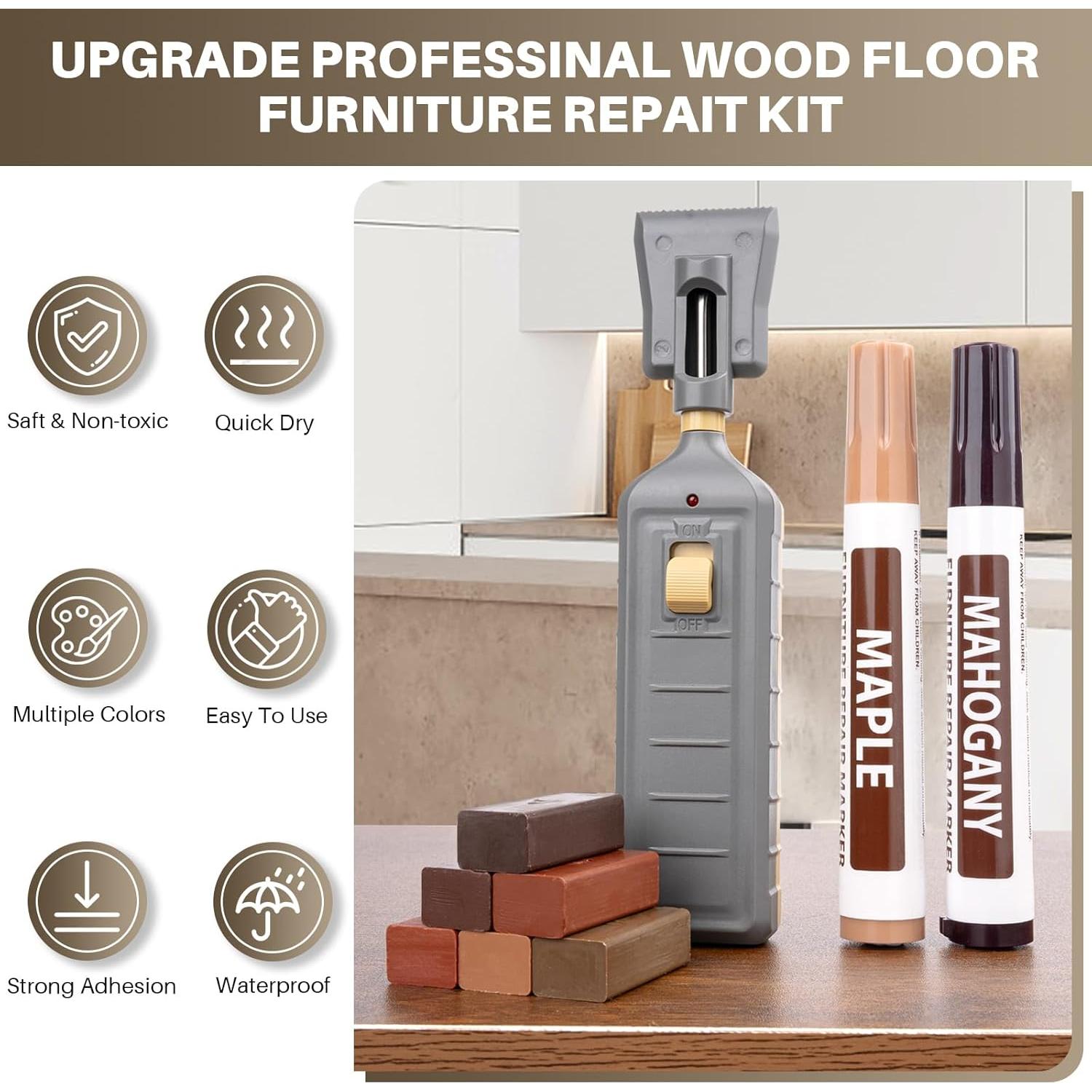 Kit de Reparación de Muebles Tkaimy - Cera Dura y Marcadores