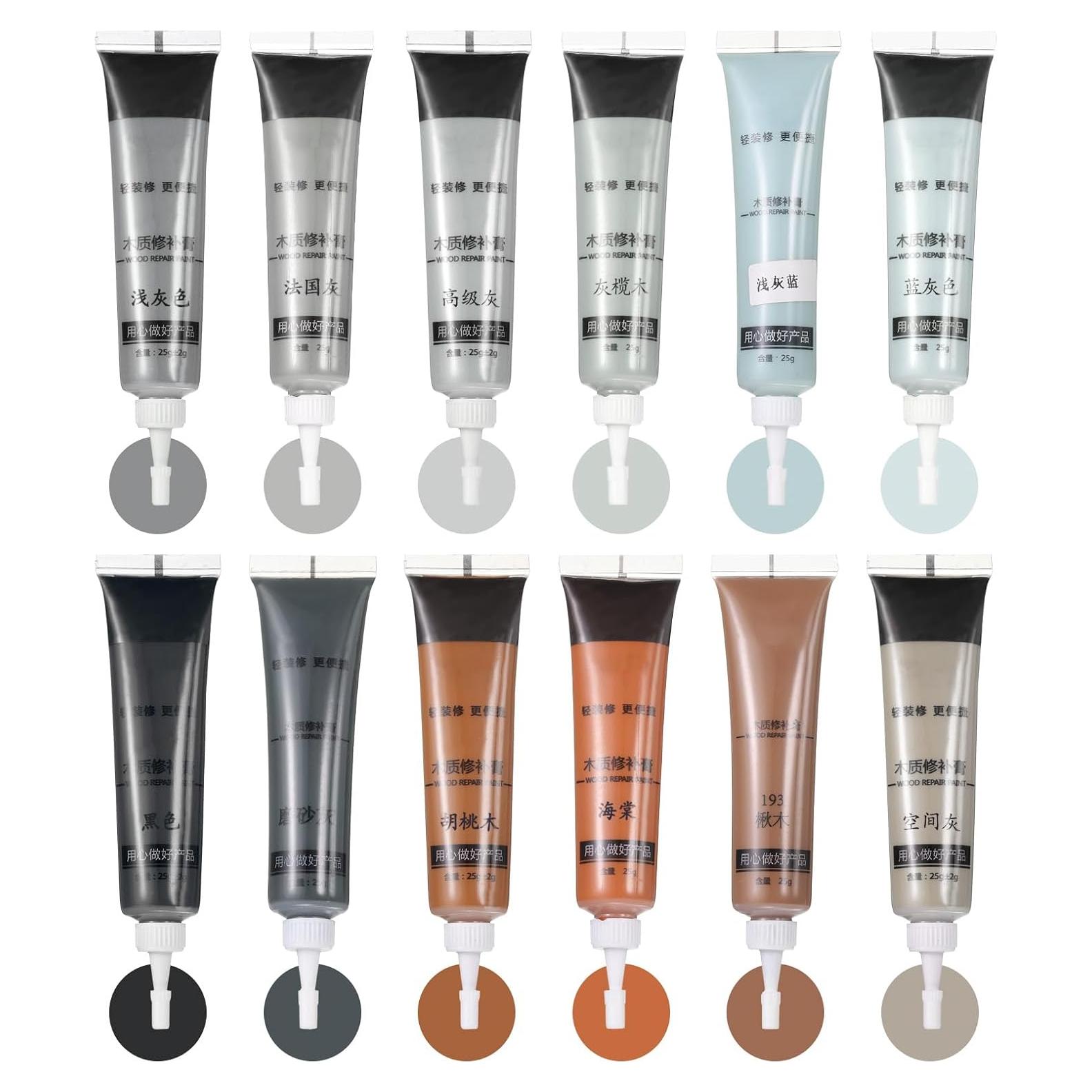 Kit de Reparación de Rasguños de Madera Harfington 12 Colores