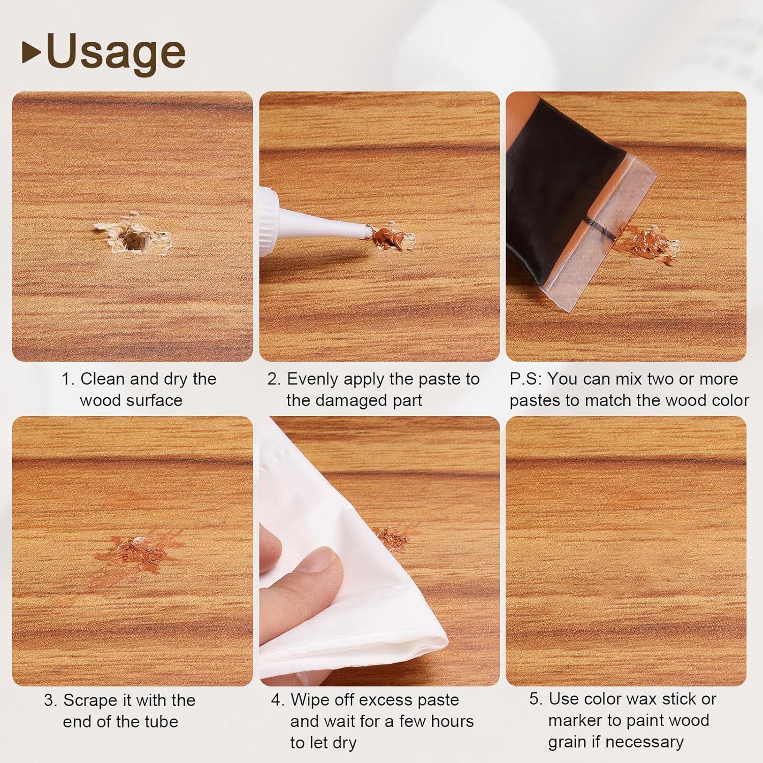 Kit de Reparación de Rasguños de Madera Harfington 12 Colores