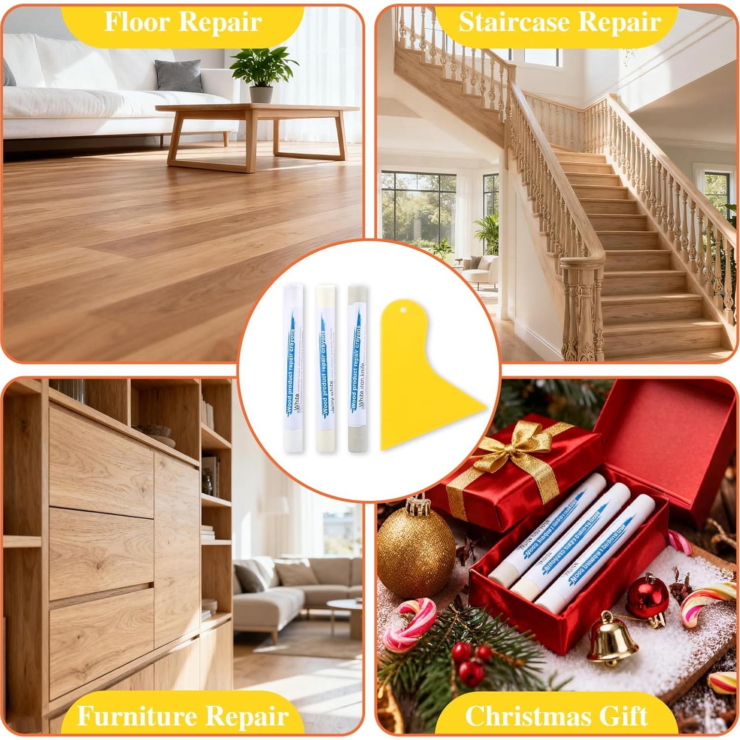 Pack de 3 Crayones de Reparación de Madera Blanca Aphohome