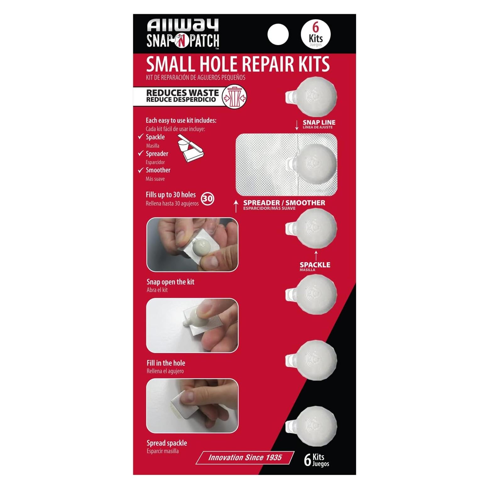 Kit de Reparación de Agujeros Pequeños ALLWAY SNP6 - 6 Cápsulas