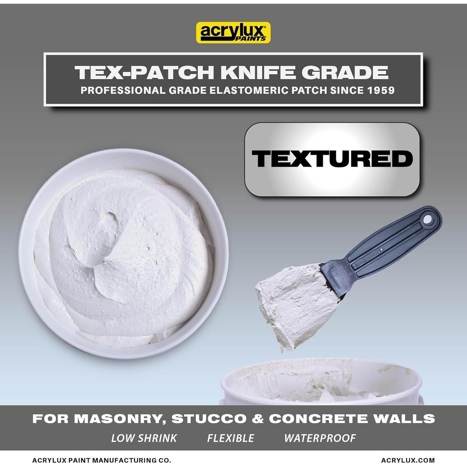 Compuesto de Parcheo Texturizado ACRYLUX 5.7kg Grado Cuchillo