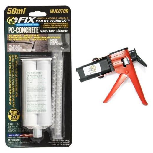 Kit Adhesivo Epóxico PC-Concrete 50ml + Pistola PPM-50