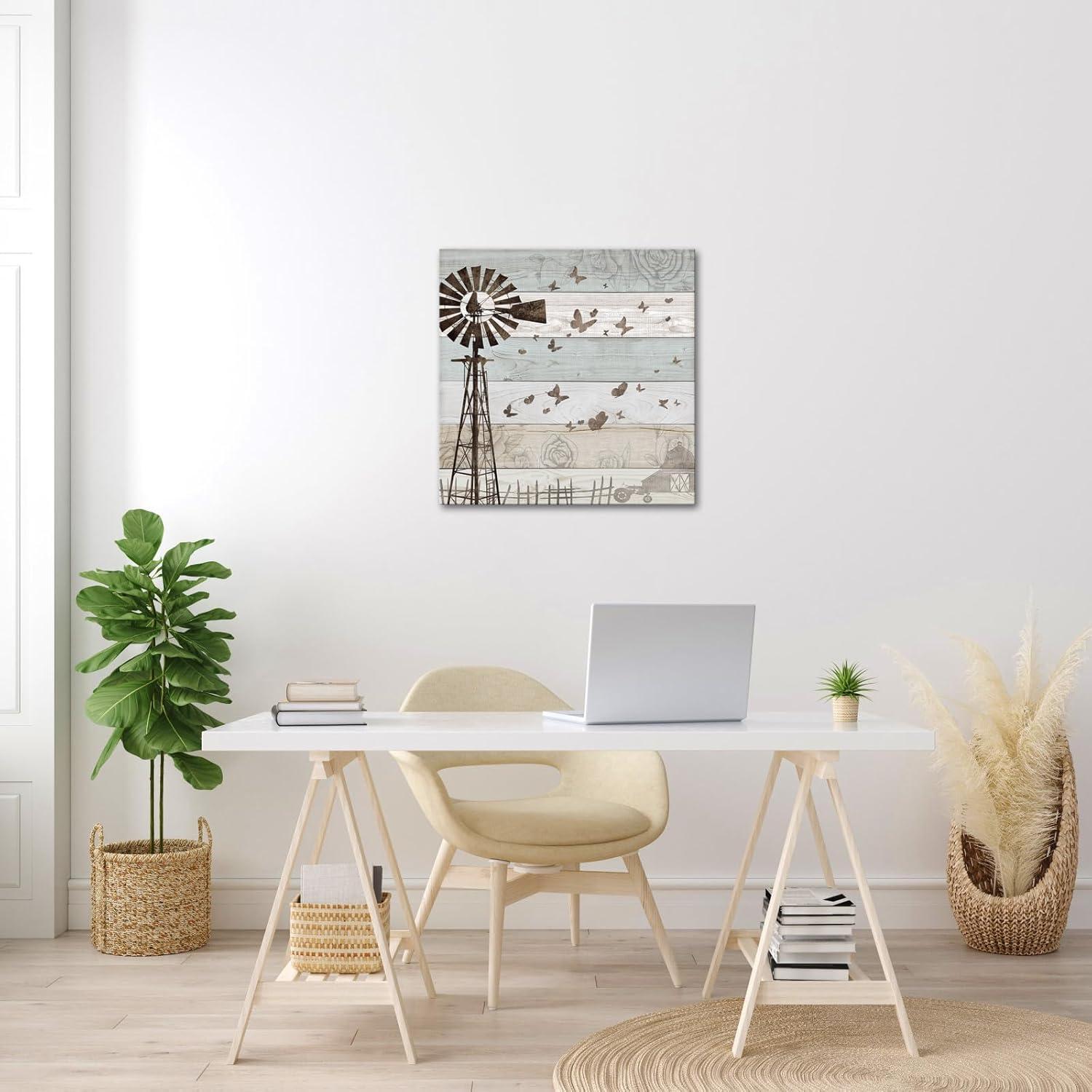 Arte de Pared Campestre Lienzo 60x60 cm - Molino de Viento