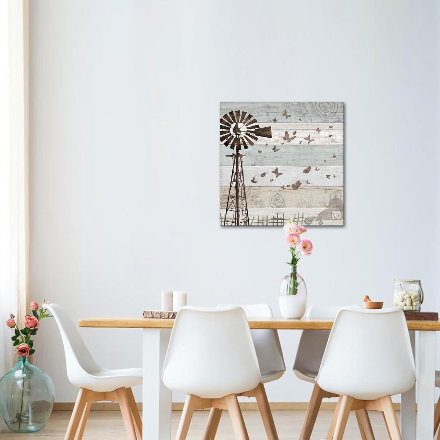 Arte de Pared Campestre Lienzo 60x60 cm - Molino de Viento