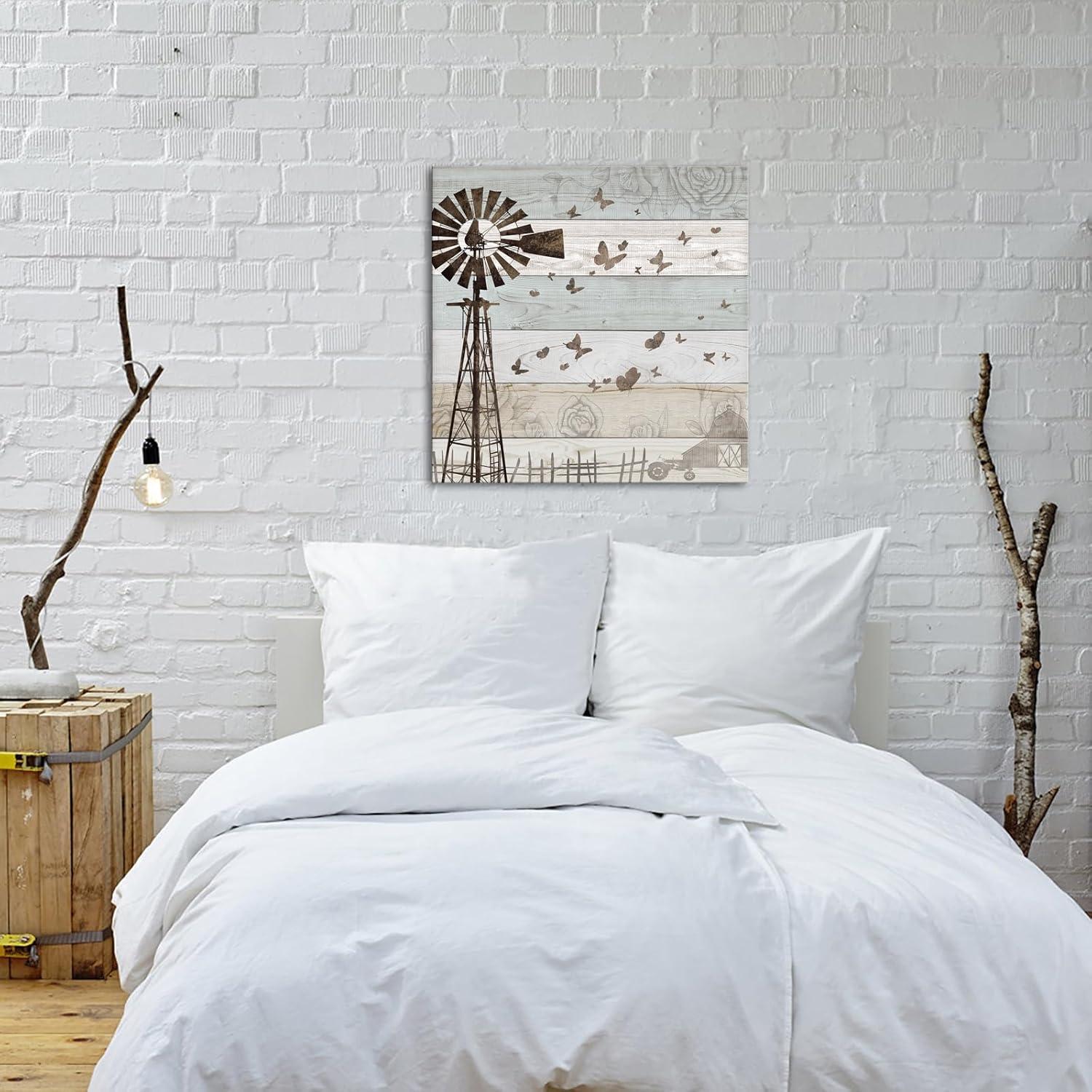 Arte de Pared Campestre Lienzo 60x60 cm - Molino de Viento