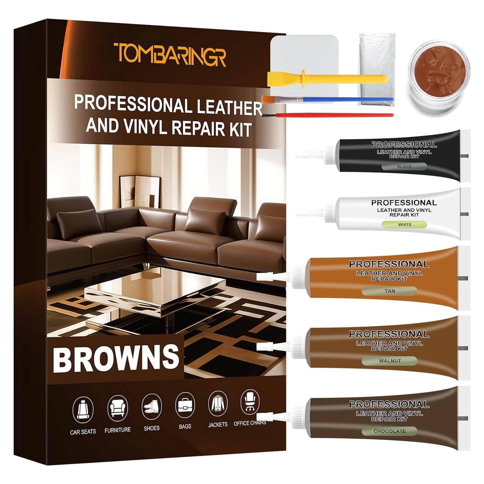 Kit de Reparación de Cuero TOMBARINGR - Color Marrón, 230g
