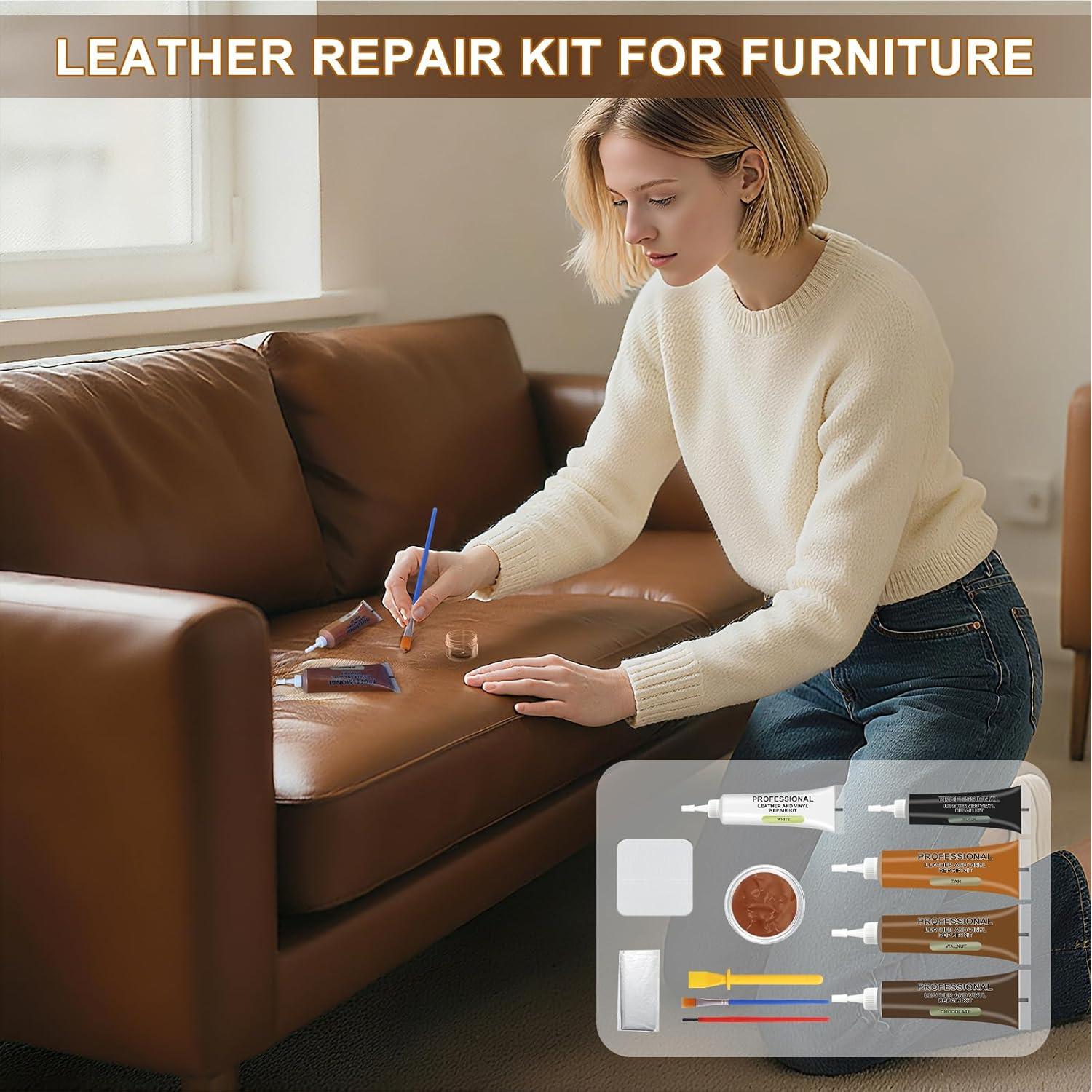 Kit de Reparación de Cuero TOMBARINGR - Color Marrón, 230g