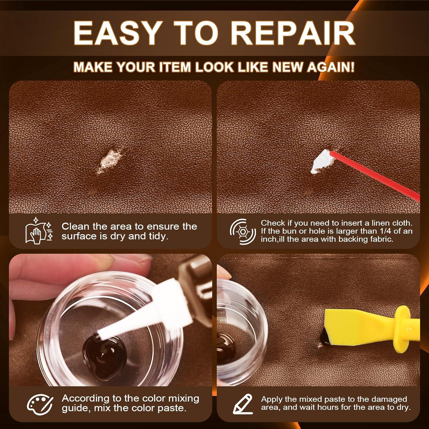 Kit de Reparación de Cuero TOMBARINGR - Color Marrón, 230g