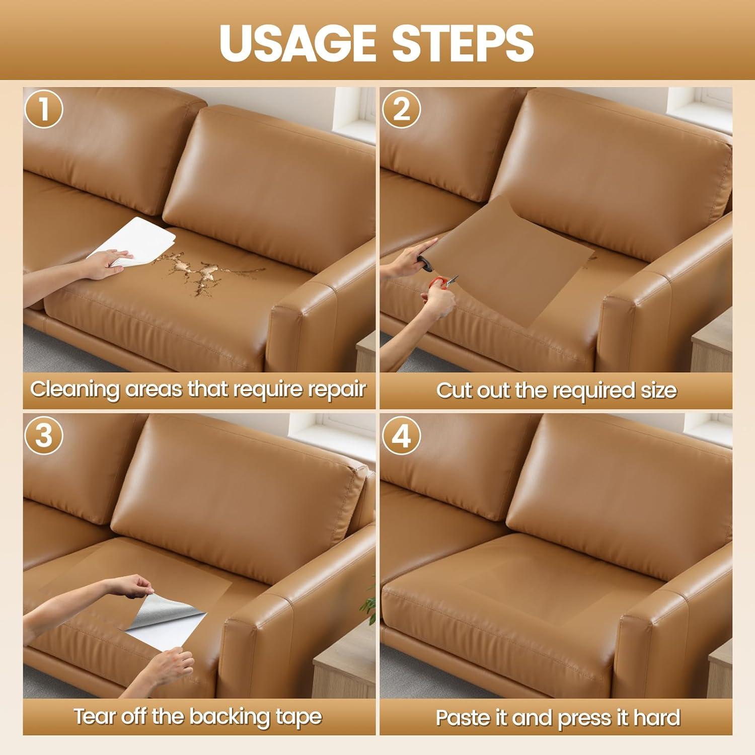 Parche de Reparación de Cuero WALLAX 40.6x200.7cm Gris