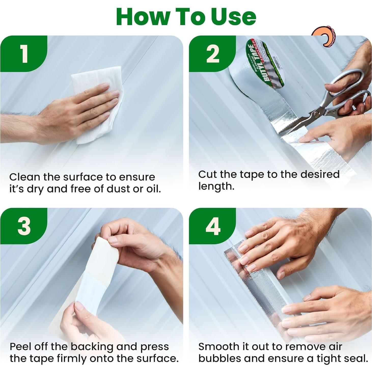 Cinta Butílica de Aluminio ECOHomes 10.16 cm x 5.03 m Impermeable