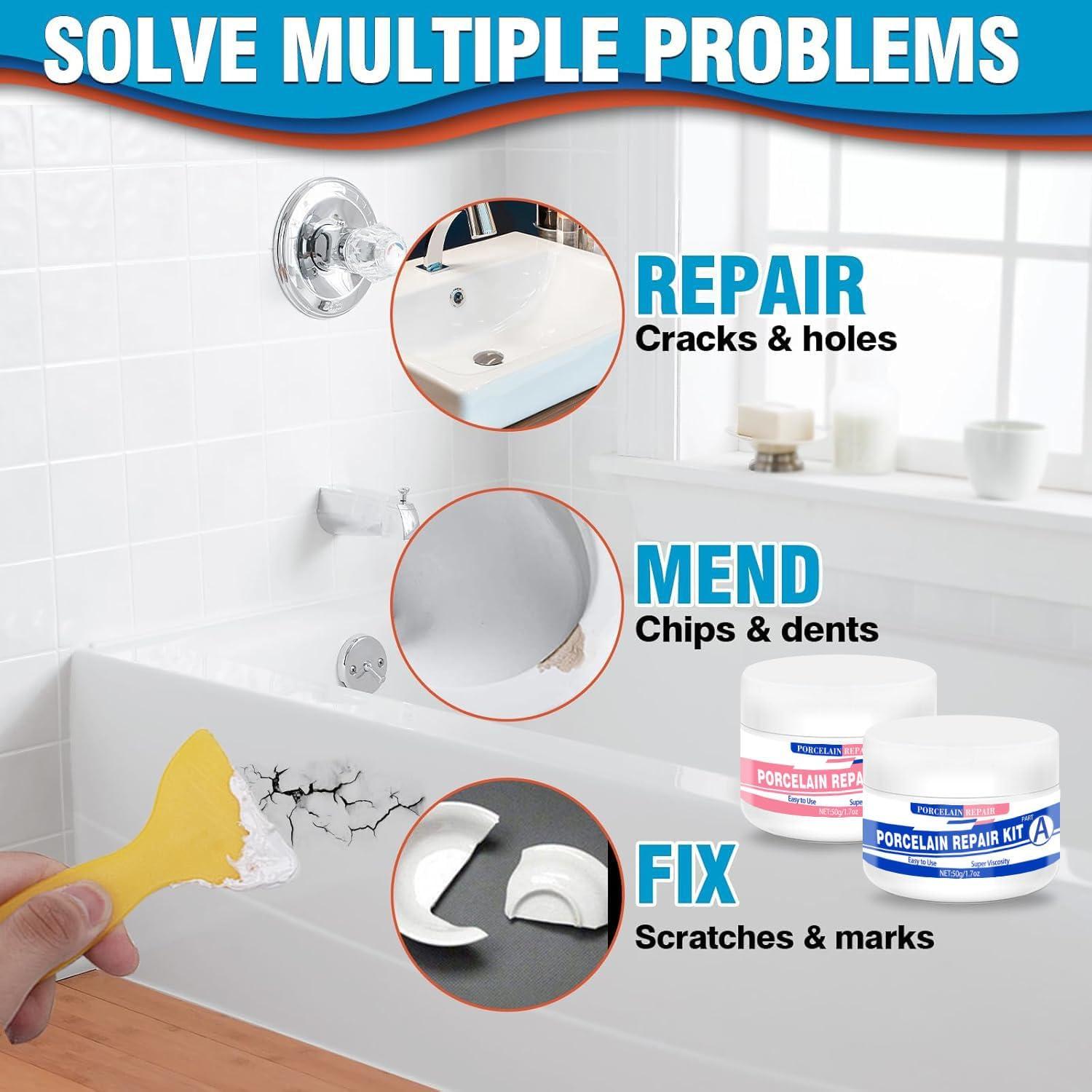 Kit de Reparación de Baño OOTDART 3.4oz Fibra de Vidrio Color