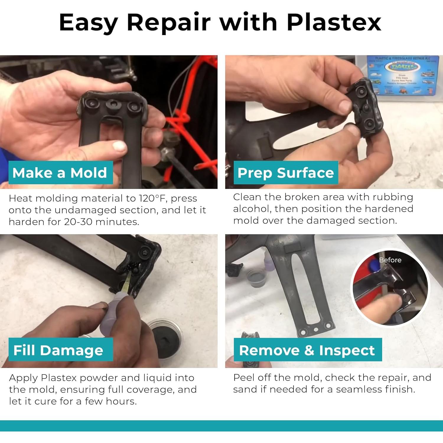 Kit de Reparación Plastex - Repara Plástico, Madera y Más
