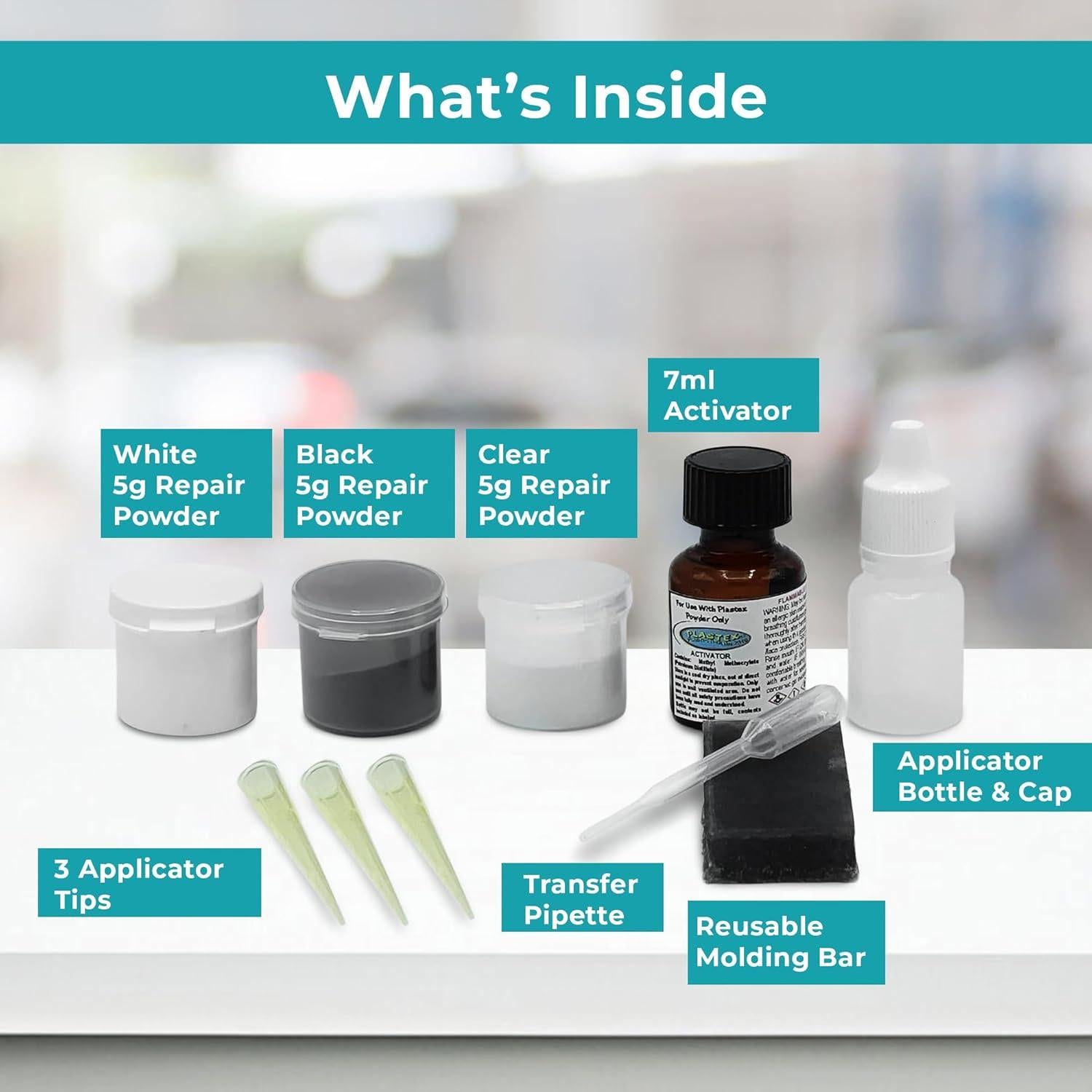 Kit de Reparación Plastex - Repara Plástico, Madera y Más