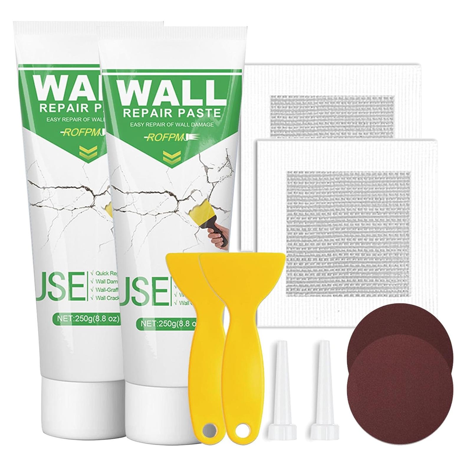 Kit de Reparación de Drywall ROFPM 500g con Raspador y Lijas