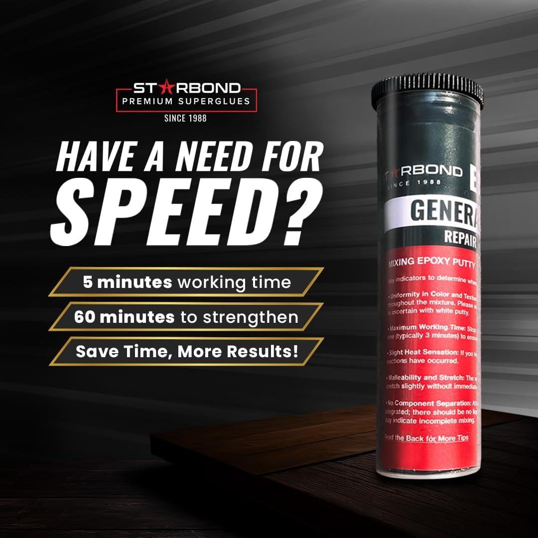 Masilla Epóxica Negra Starbond 2 oz - Reparaciones Rápidas