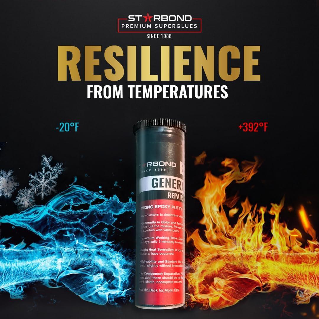 Masilla Epóxica Negra Starbond 2 oz - Reparaciones Rápidas