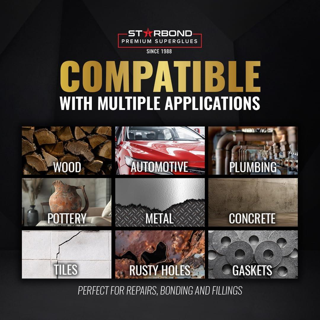 Masilla Epóxica Negra Starbond 2 oz - Reparaciones Rápidas