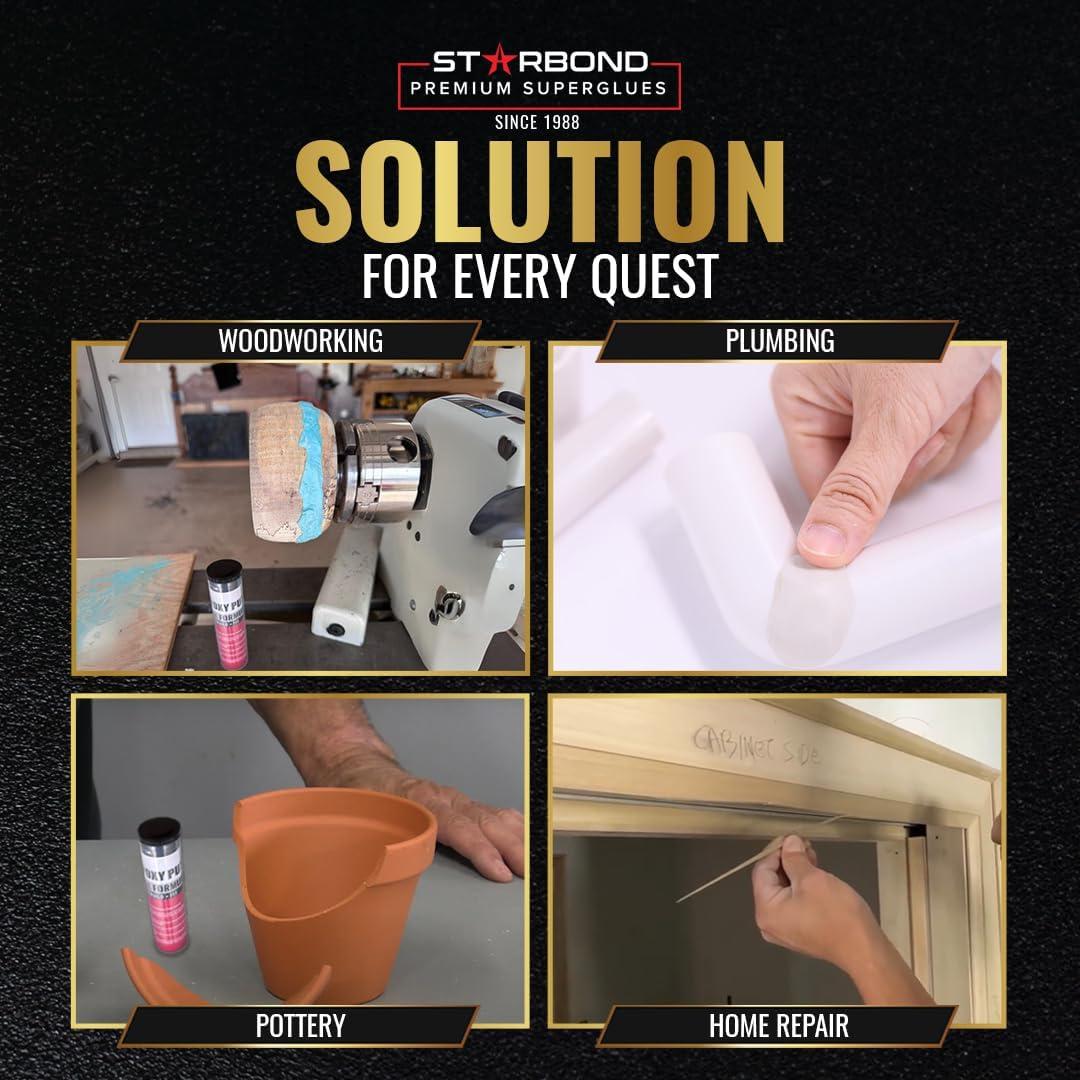 Masilla Epóxica Negra Starbond 2 oz - Reparaciones Rápidas