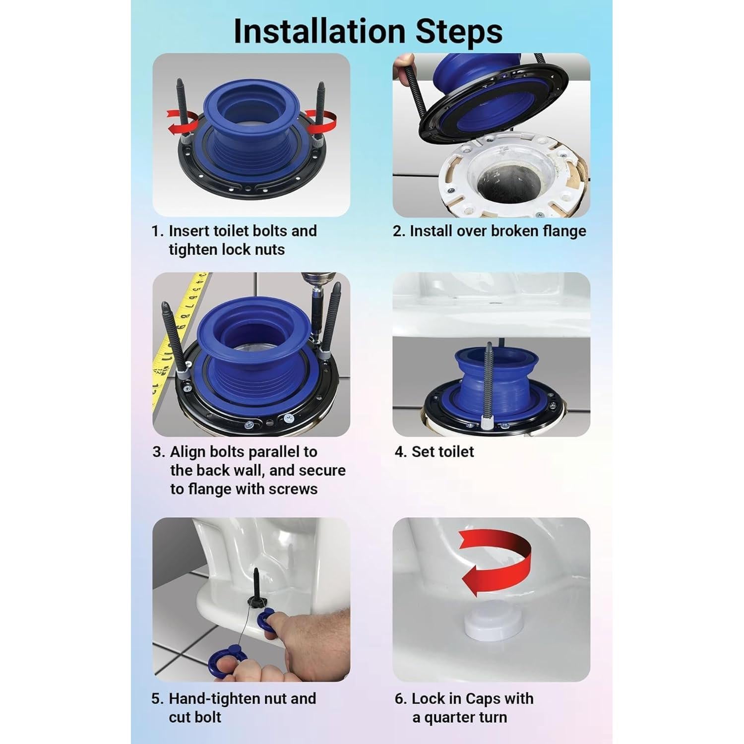 Kit de Reparación de Flange de Inodoro One N Done - Azul