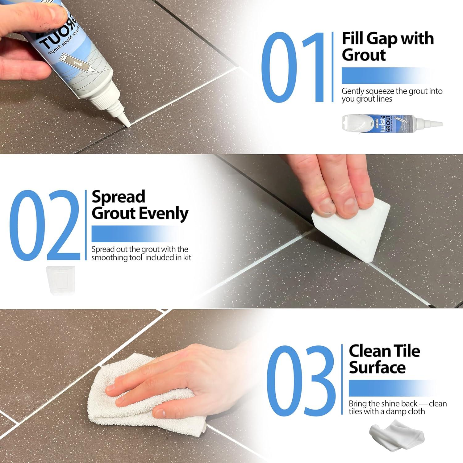 Revividor de Lechada Twist & Grout Floor-Fix Pro - Kit Rápido Blanco