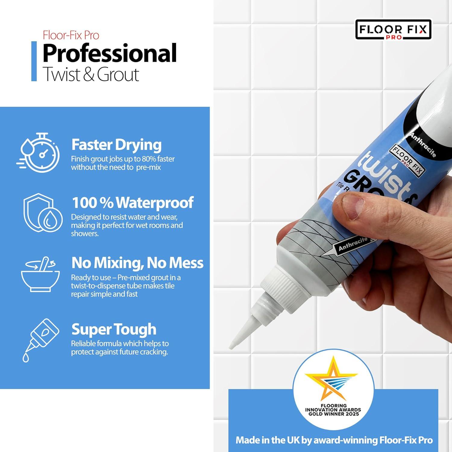 Revividor de Lechada Twist & Grout Floor-Fix Pro - Kit Rápido Blanco