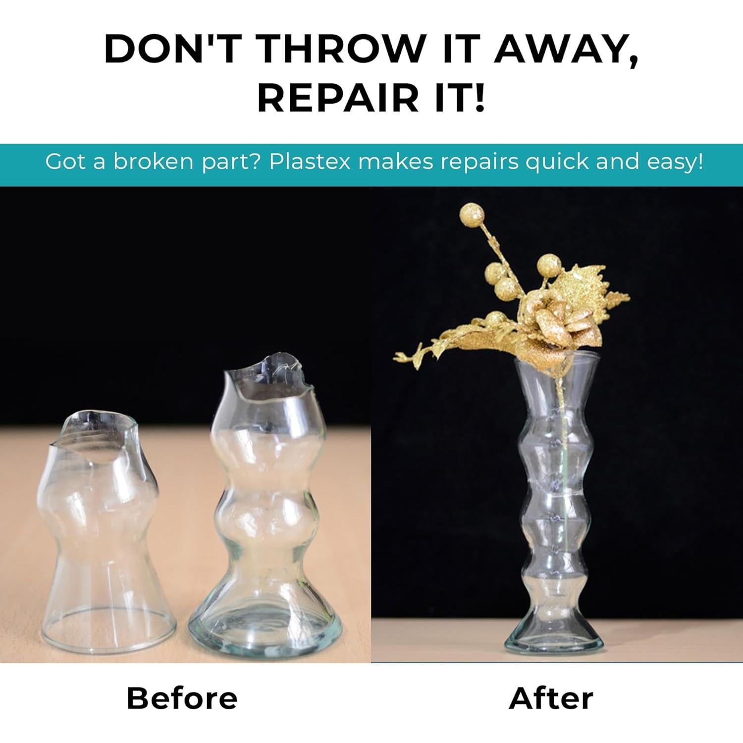 Kits de Reparación Plastex 30g - Pega y Repara Plástico, Madera