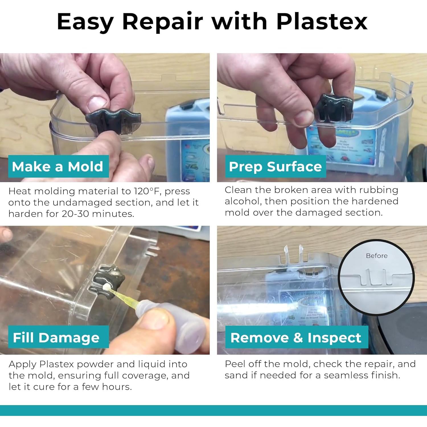 Kits de Reparación Plastex 30g - Pega y Repara Plástico, Madera