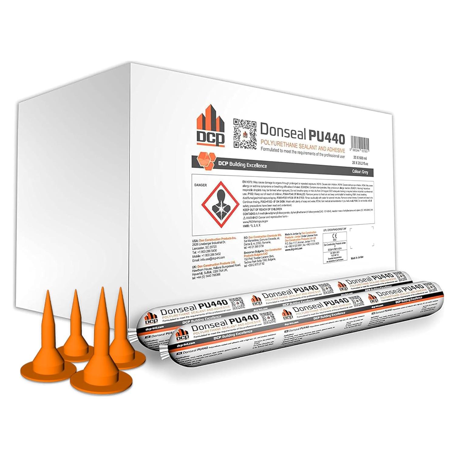 Sellador de Poliuretano DCP Donseal PU440 20 Paquetes 20 Boquillas