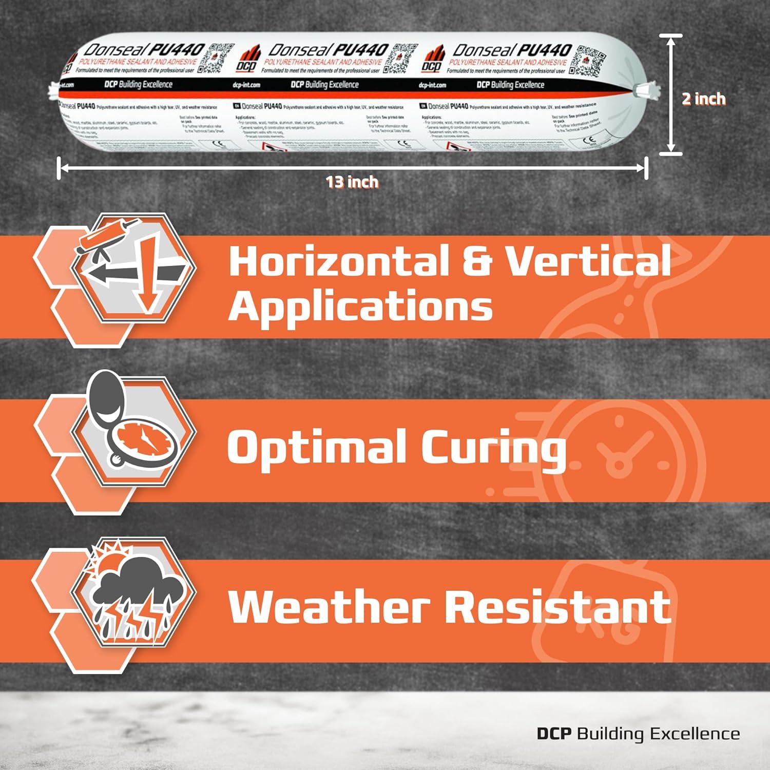 Sellador de Poliuretano DCP Donseal PU440 20 Paquetes 20 Boquillas